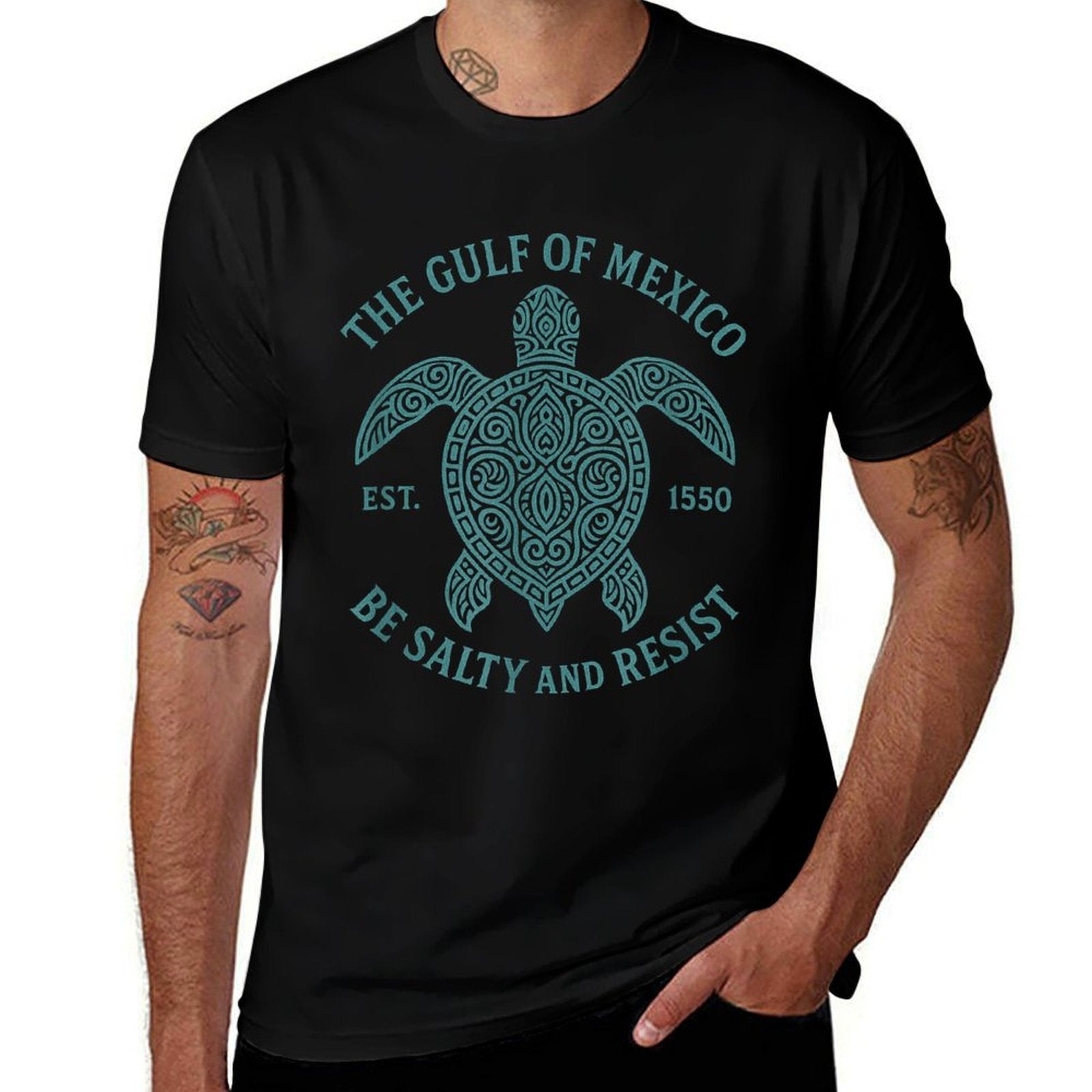 Gulf of Mexico Turtle Salty Resist  Eco-friendly Material T-Shirt