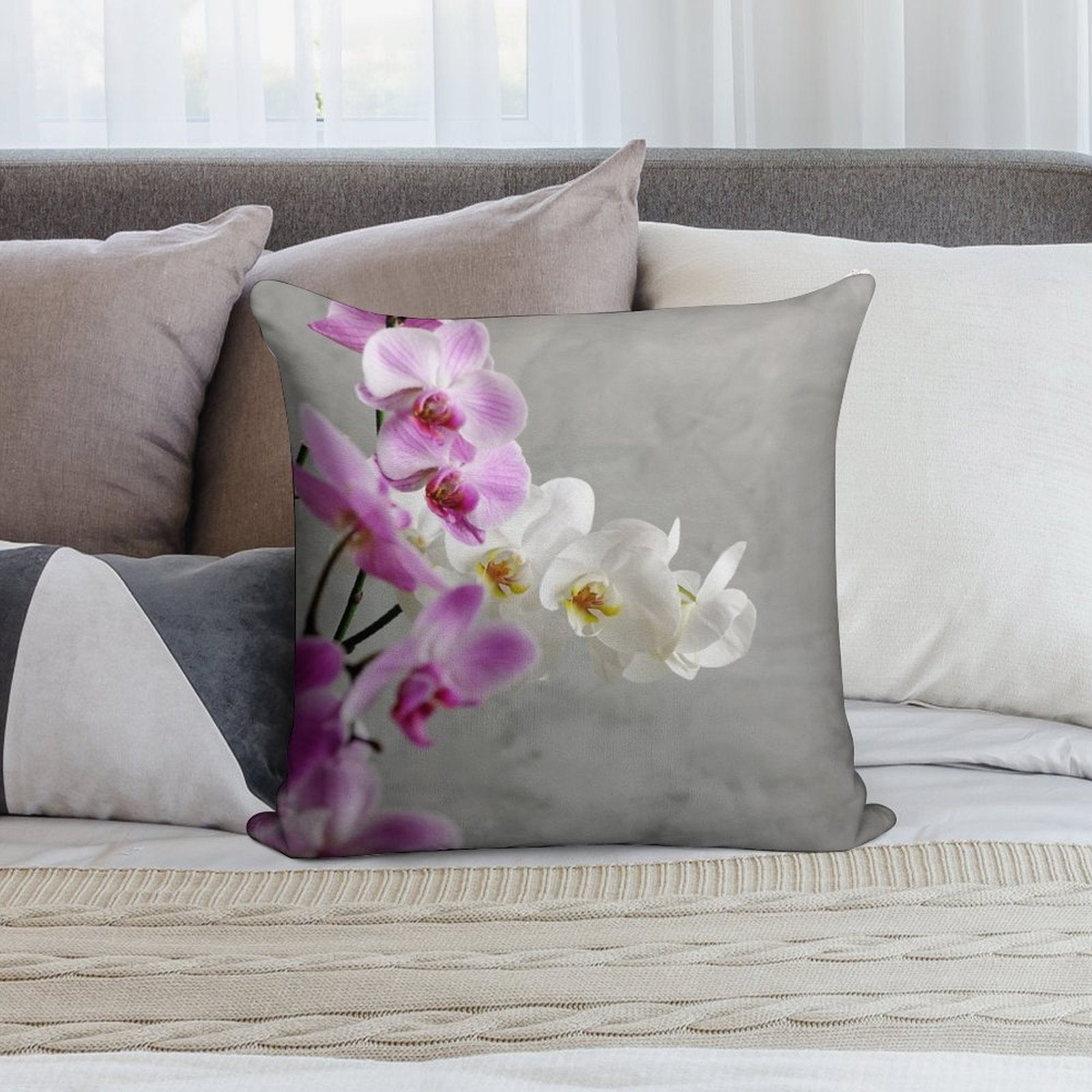 Beautiful Orchids Soft Style Accent Throw Pillow