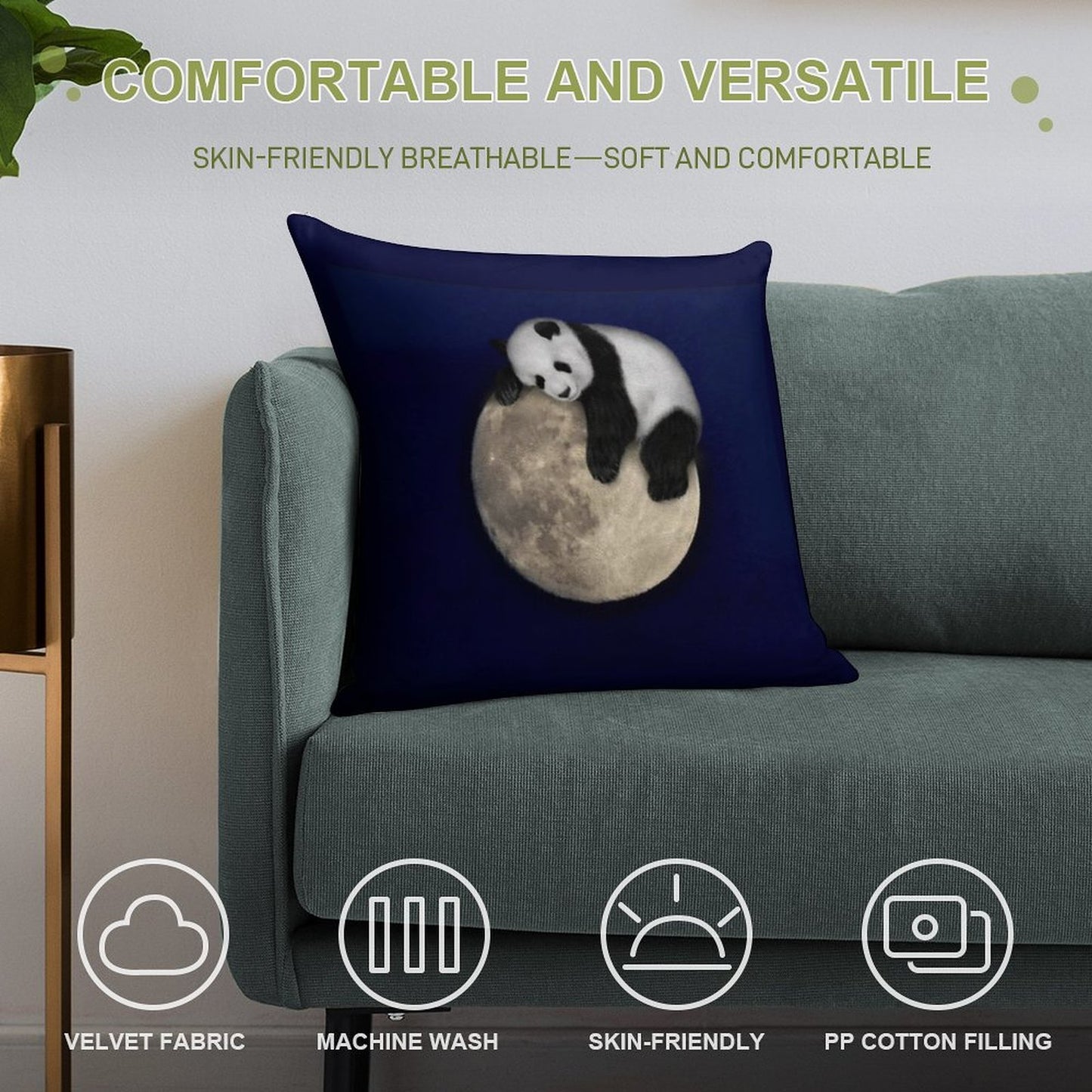 Sleeping on The Moon Soft Anti-Pilling Throw Pillow