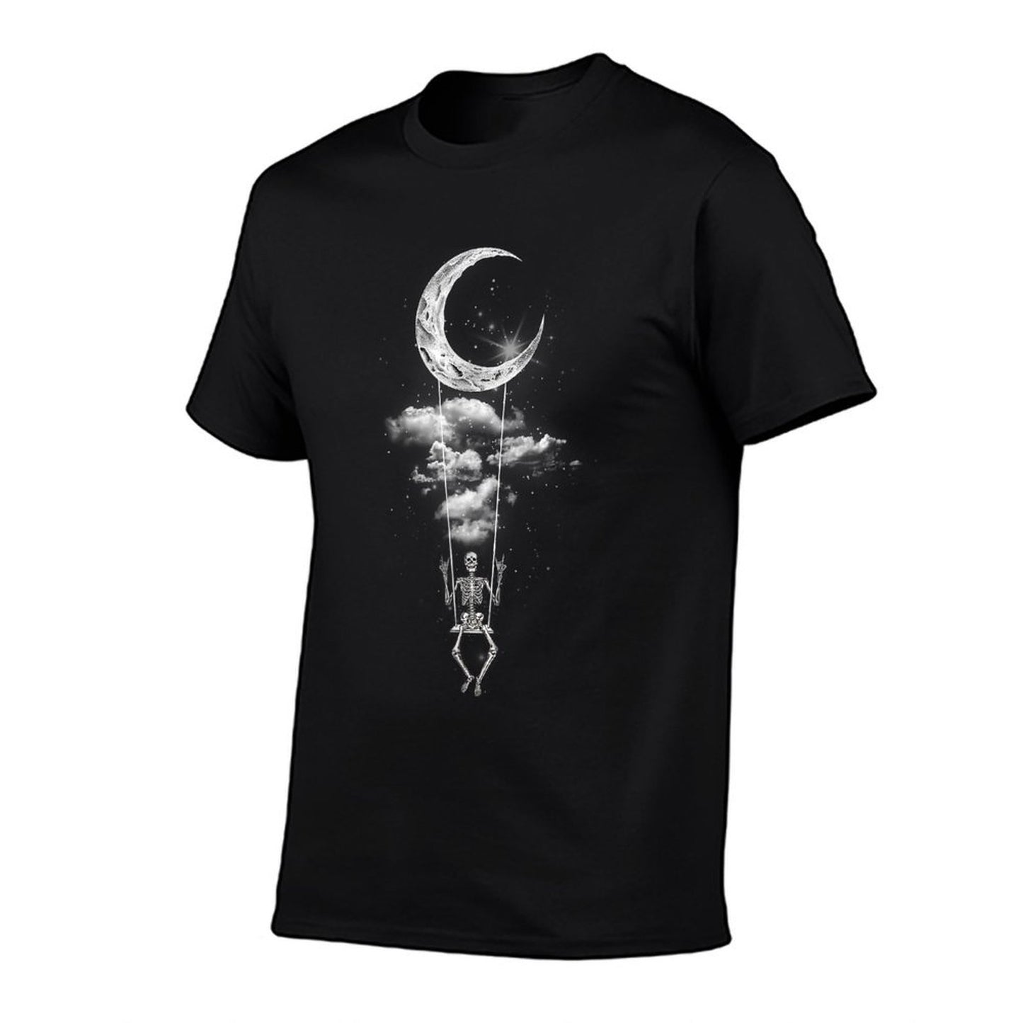 Skeleton Hand Rock On Moon Swing Funny Halloween  Lightweight T-Shirt