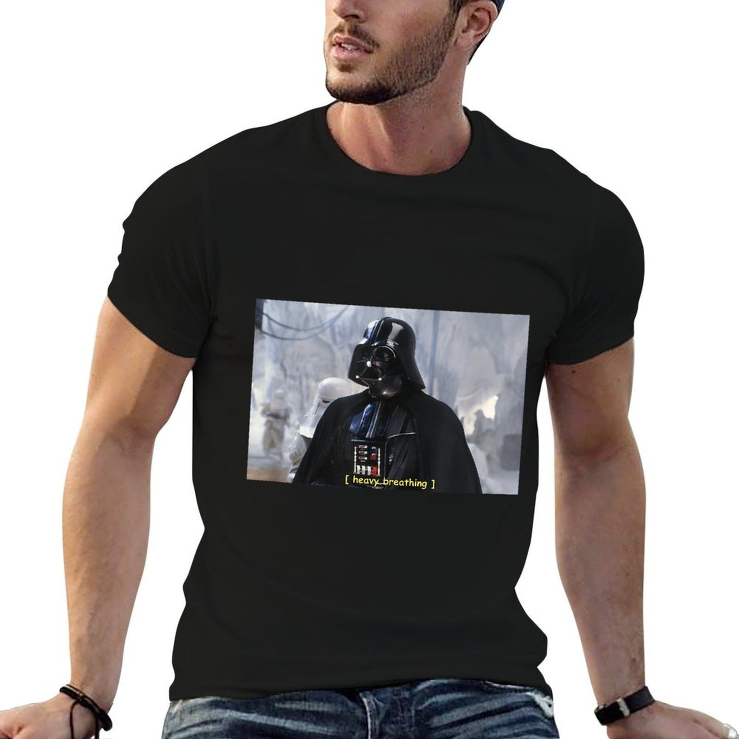 Star Wars Darth Vader Photo Realistic Heavy Breathing Poster Rolled Sleeves T-Shirt