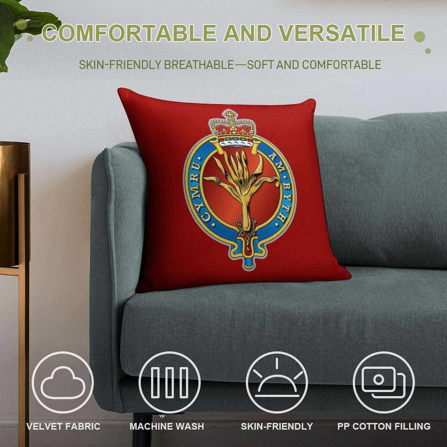 WELSH GUARDS Soft High-Density Material Throw Pillow