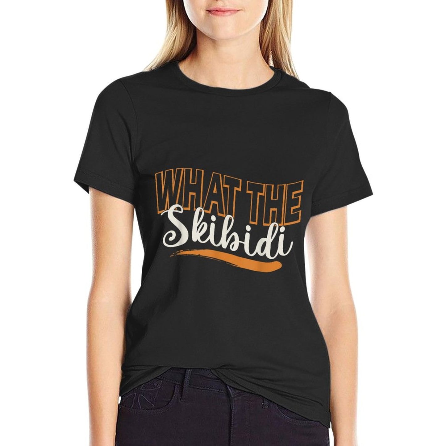 What The Skibidi Funny Meme Slang Rizz Brainrot Ironic Y2k Polyester Blend T-Shirt
