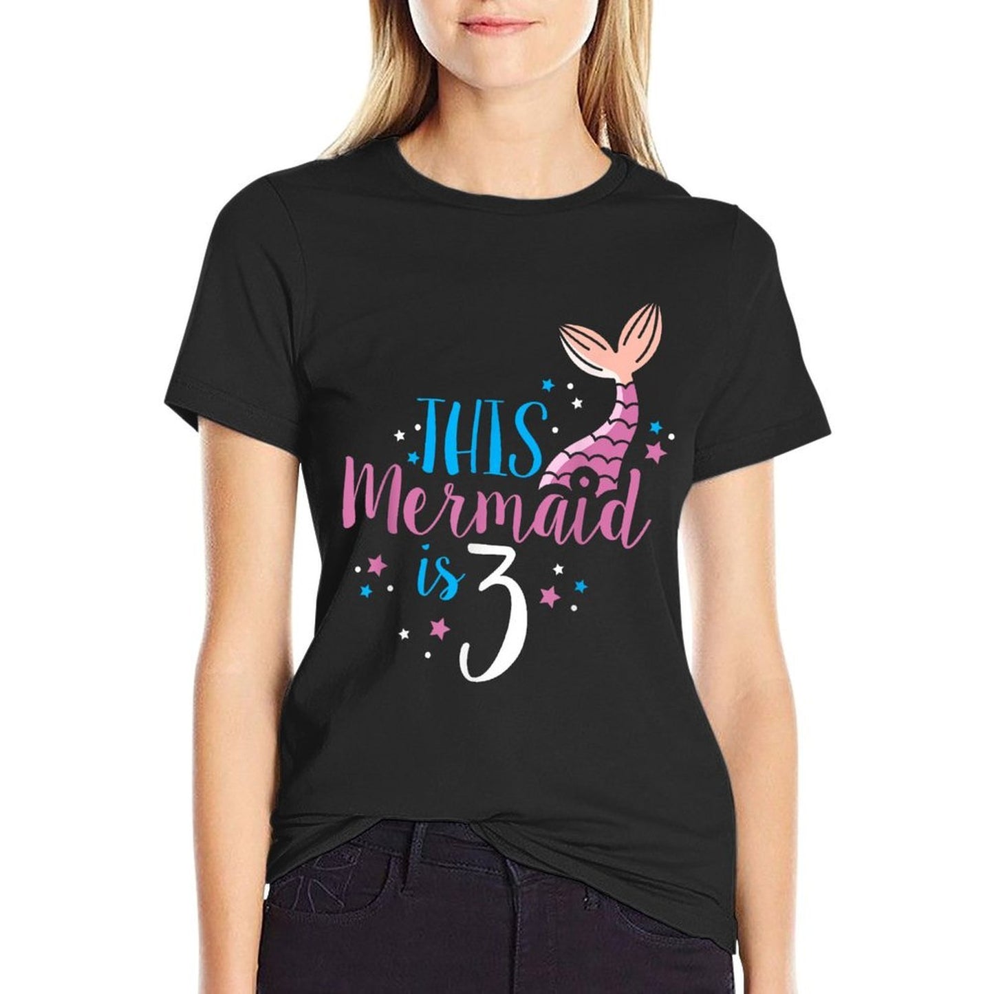 3rd Birthday Girl Gifts - This Mermaid Is 3 Years Old  Polyester Blend T-Shirt