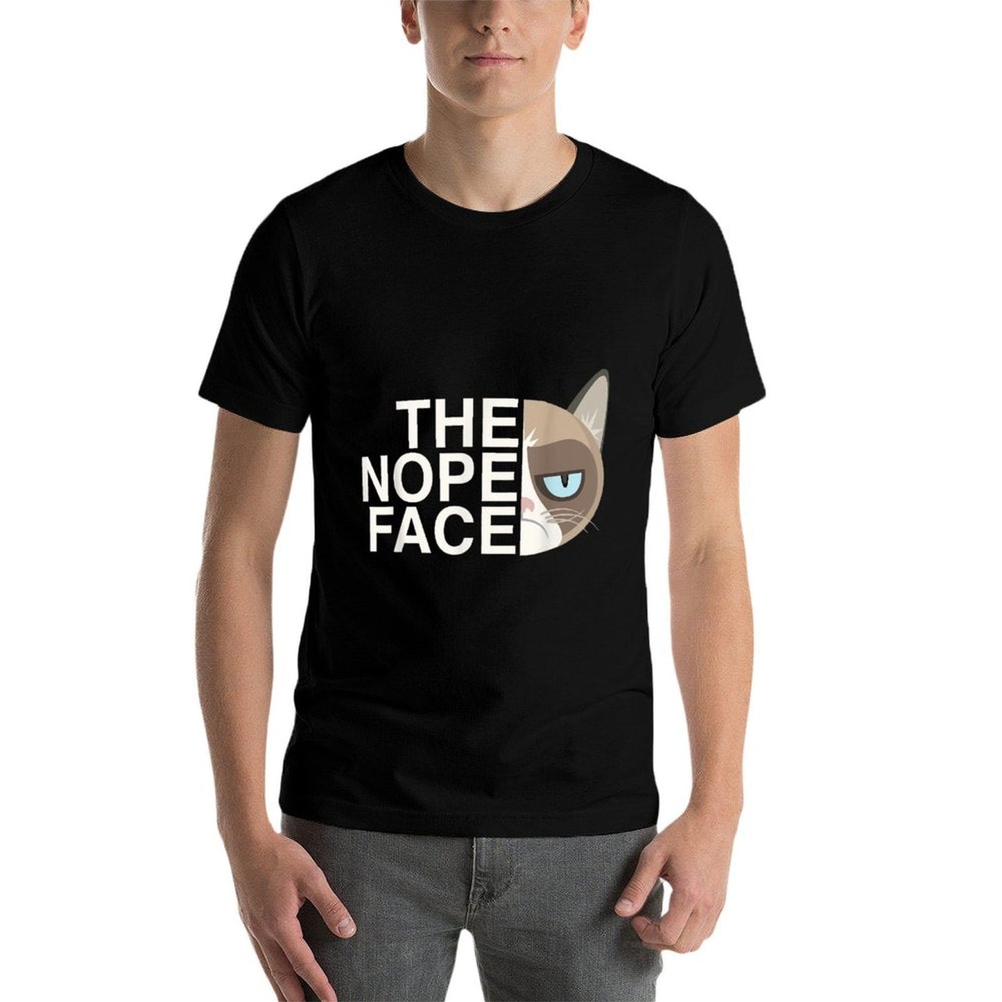 The Nope Face Funny Lazy Cat Joke for Men Women Classic T-Shirt