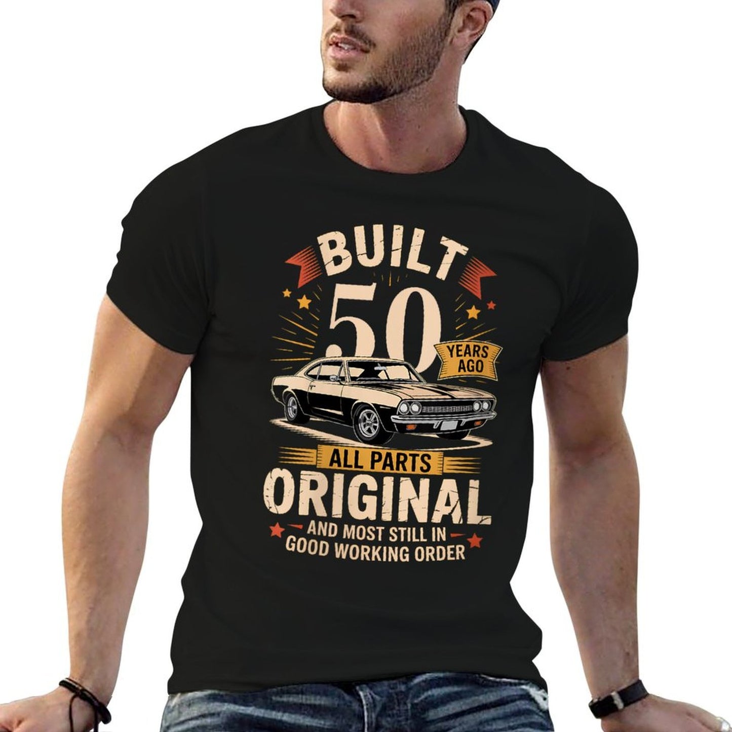 Womens Built 50 Years Ago - Funny 50th Birthday Gift Soft T-Shirt