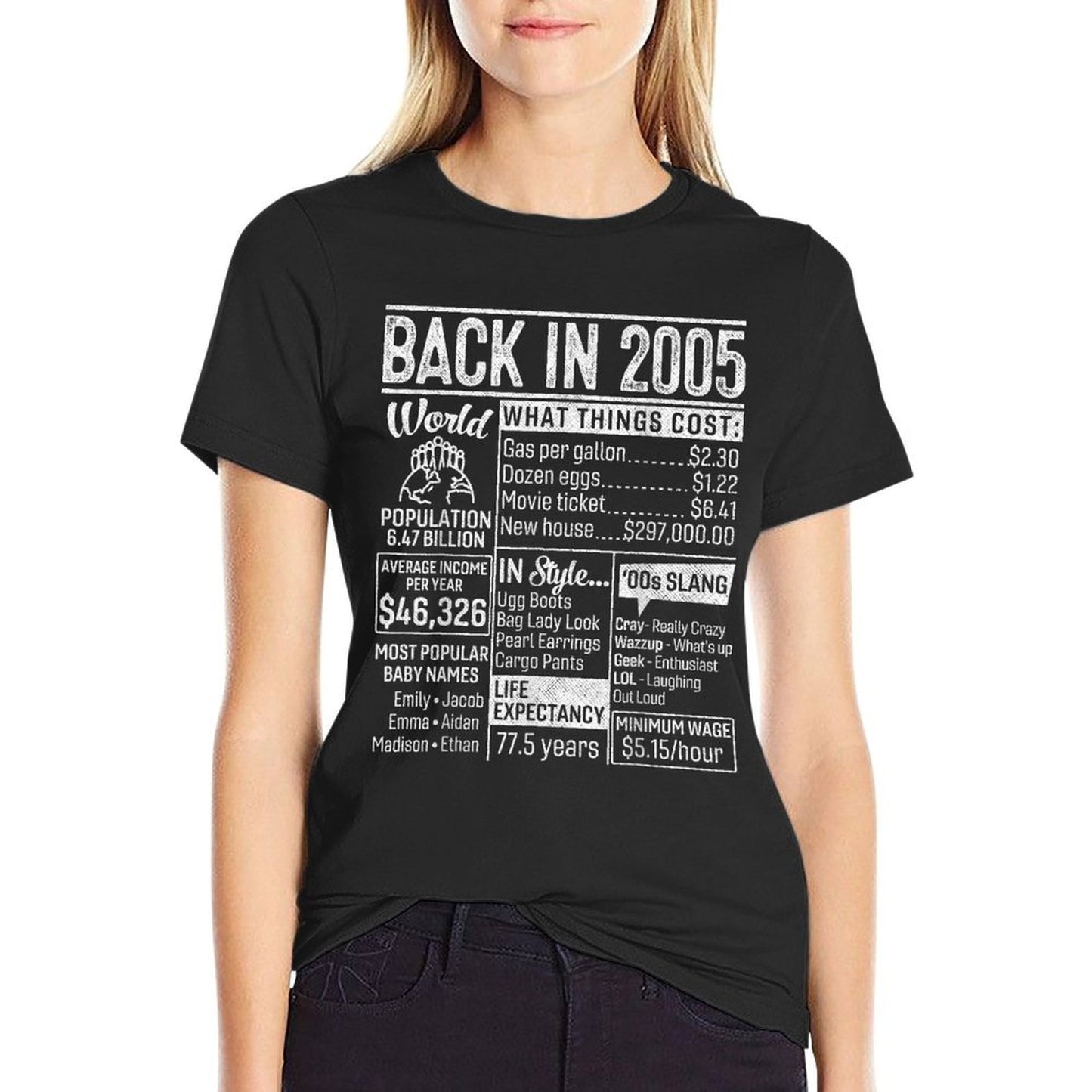 17 Year Old Gifts Back in 2005 Retro Poster 17th Birthday Stretchy T-Shirt