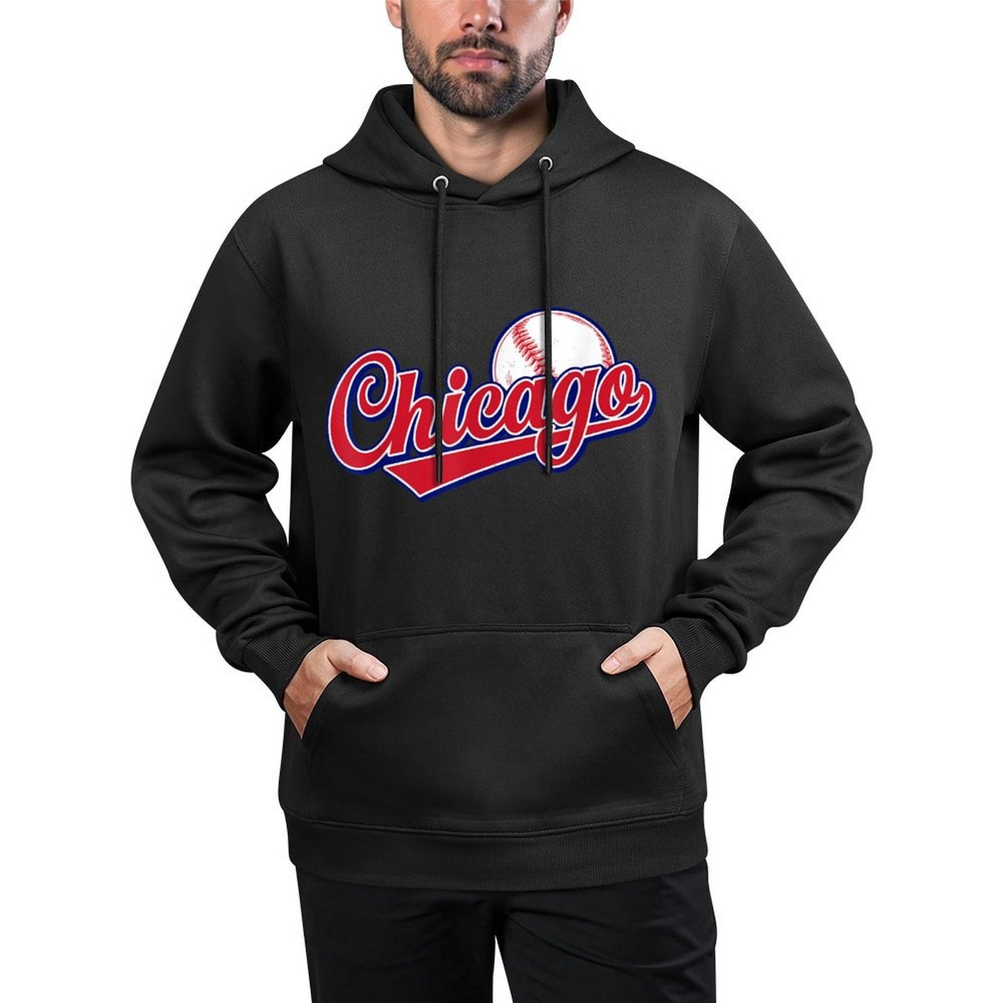 Vintage Chicago Funny Baseball Lover Graphic Men Women Easy Care Hoodie