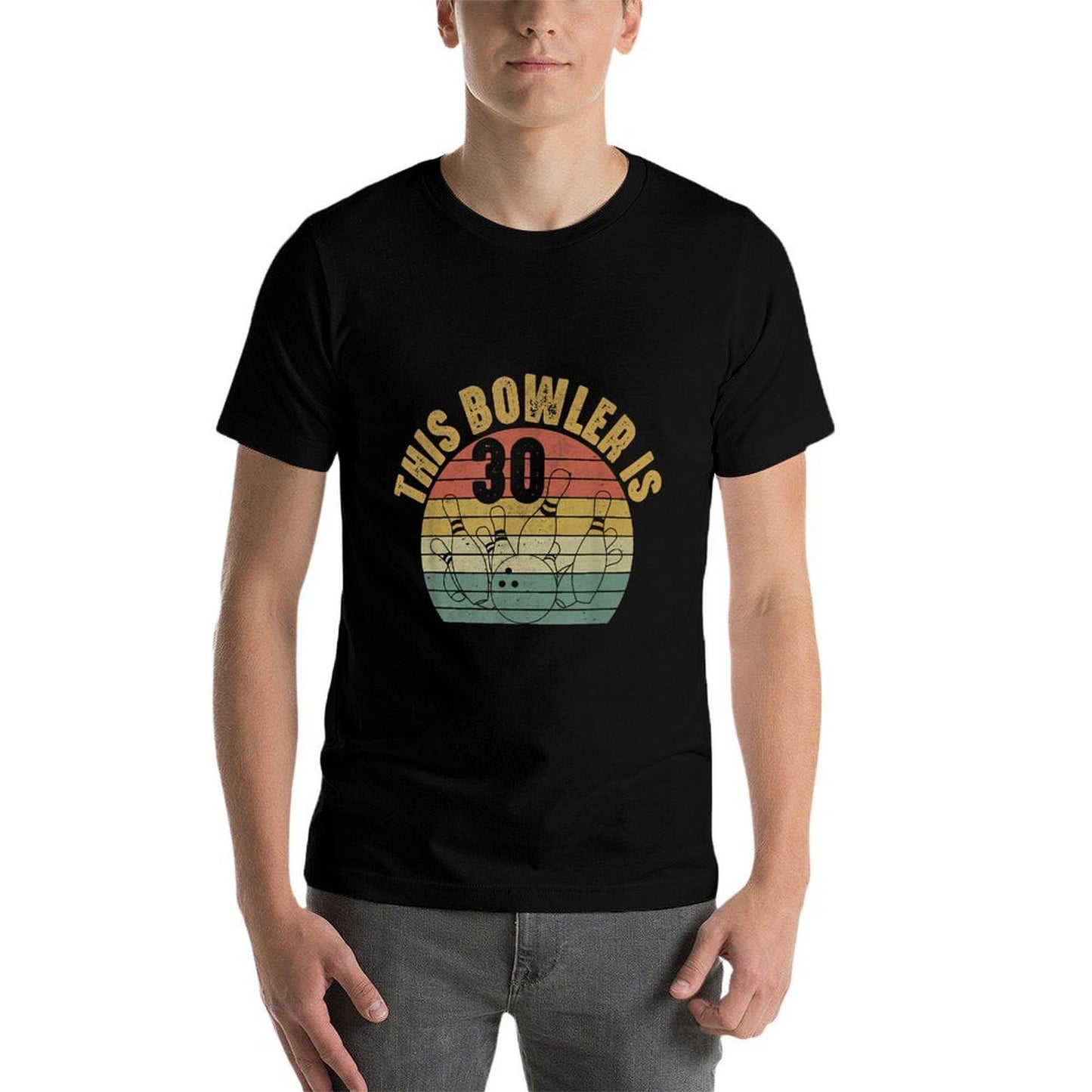 30 Year Old Bowler Bday Party 30th Birthday Bowling Trendy Pattern T-Shirt