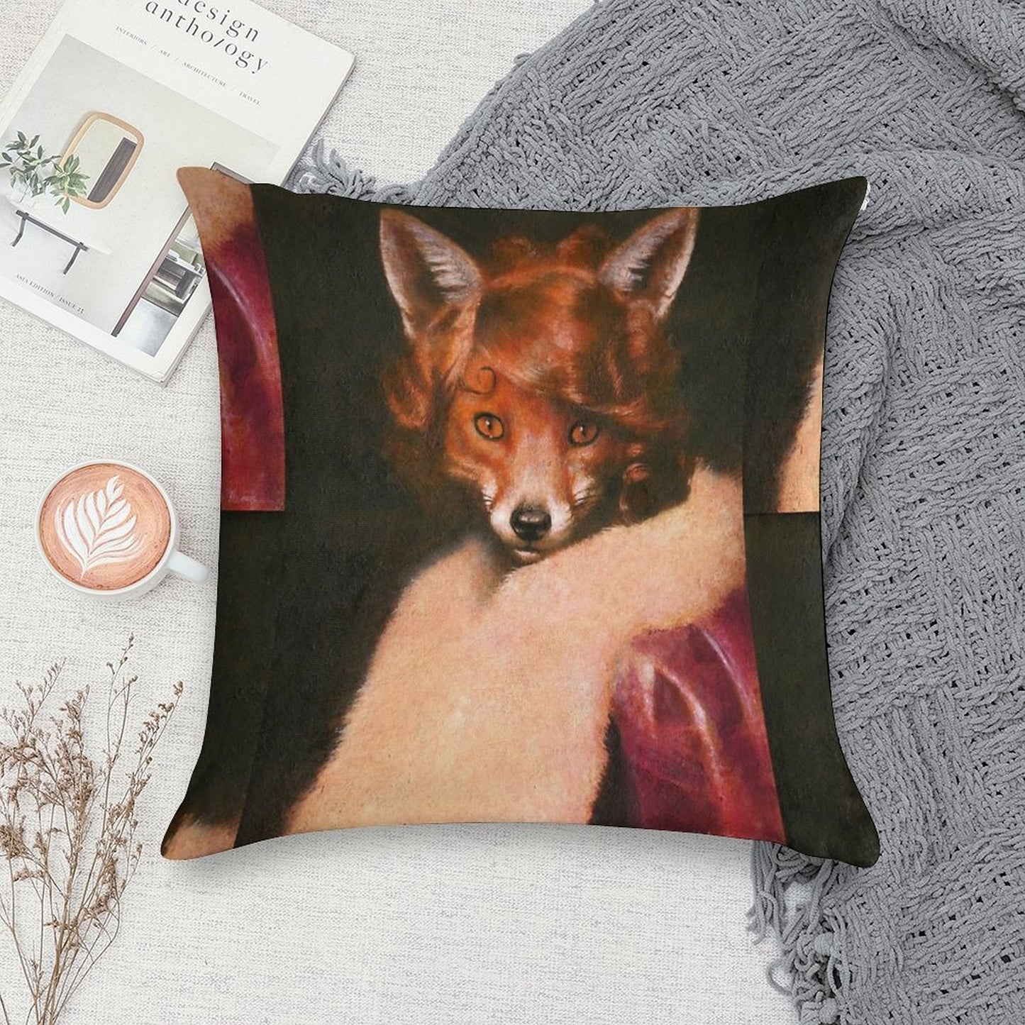 Vintage Vixen Soft Hidden Zipper Throw Pillow