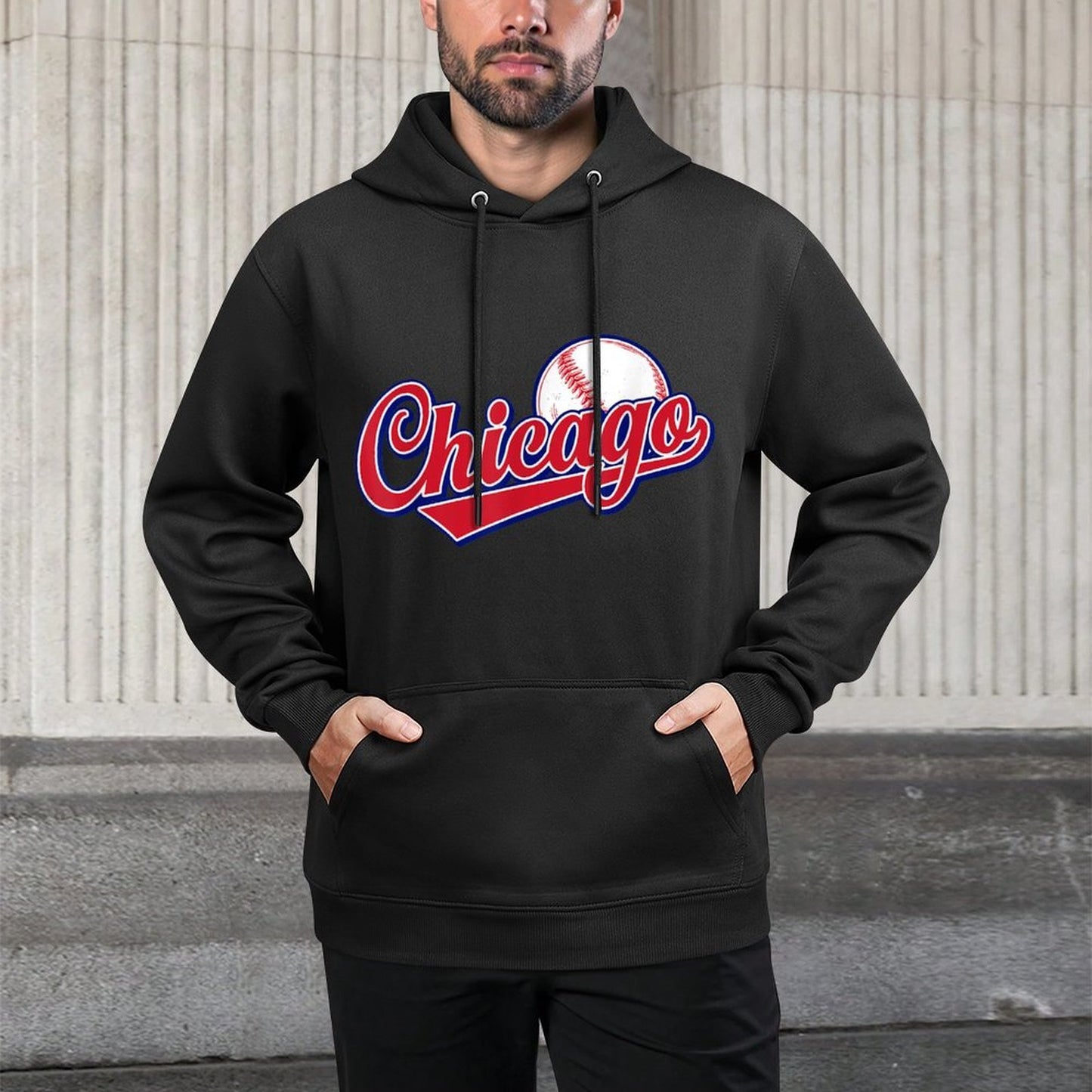 Vintage Chicago Funny Baseball Lover Graphic Men Women Easy Care Hoodie