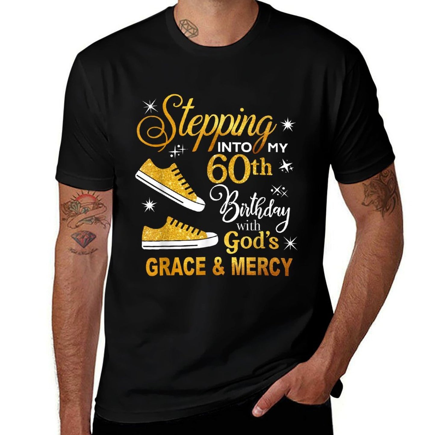 Stepping Into My 60th Birthday with God's Grace & Mercy Breathable T-Shirt