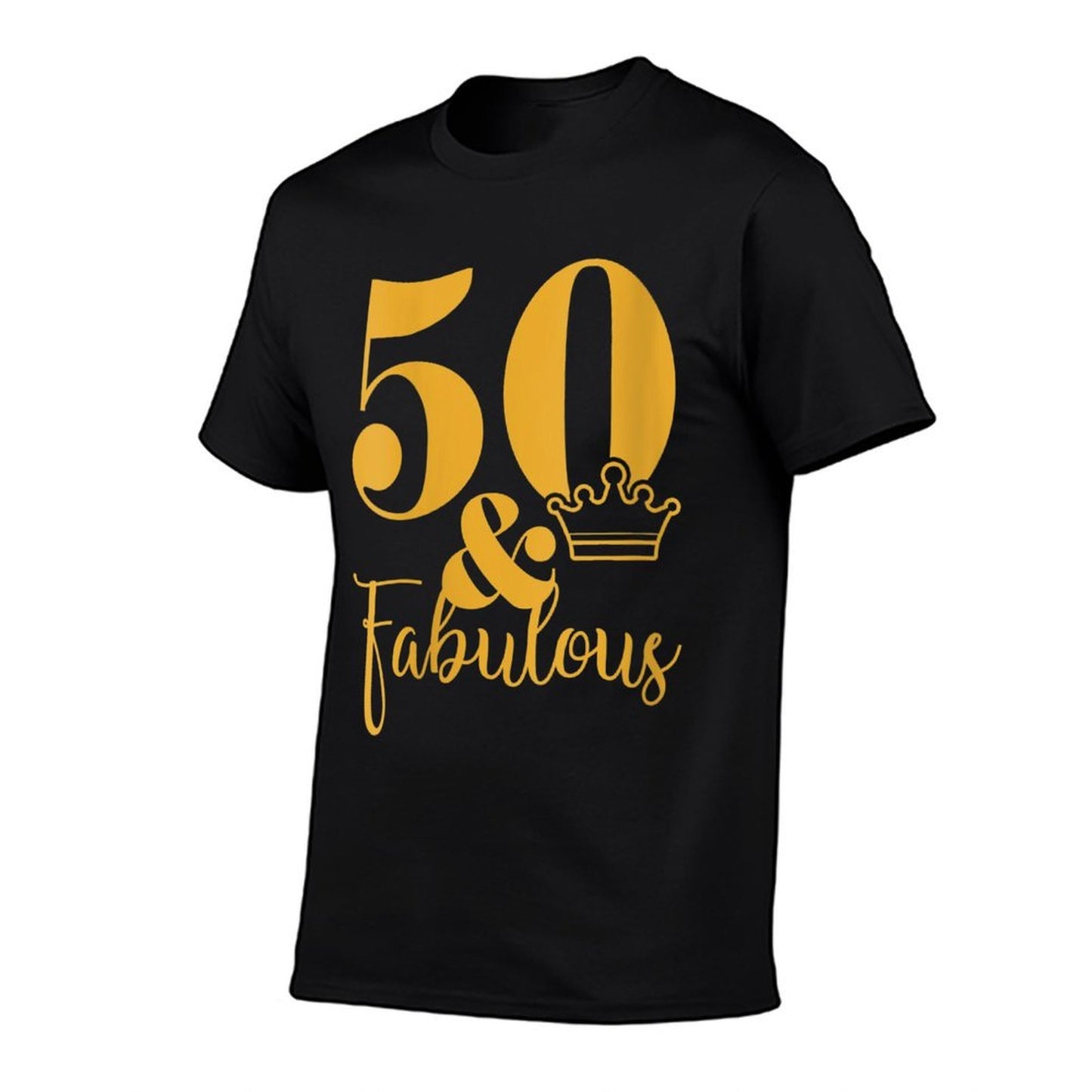 Womens 50 And Fabulous 50th Birthday Party Crown Rolled Sleeves T-Shirt