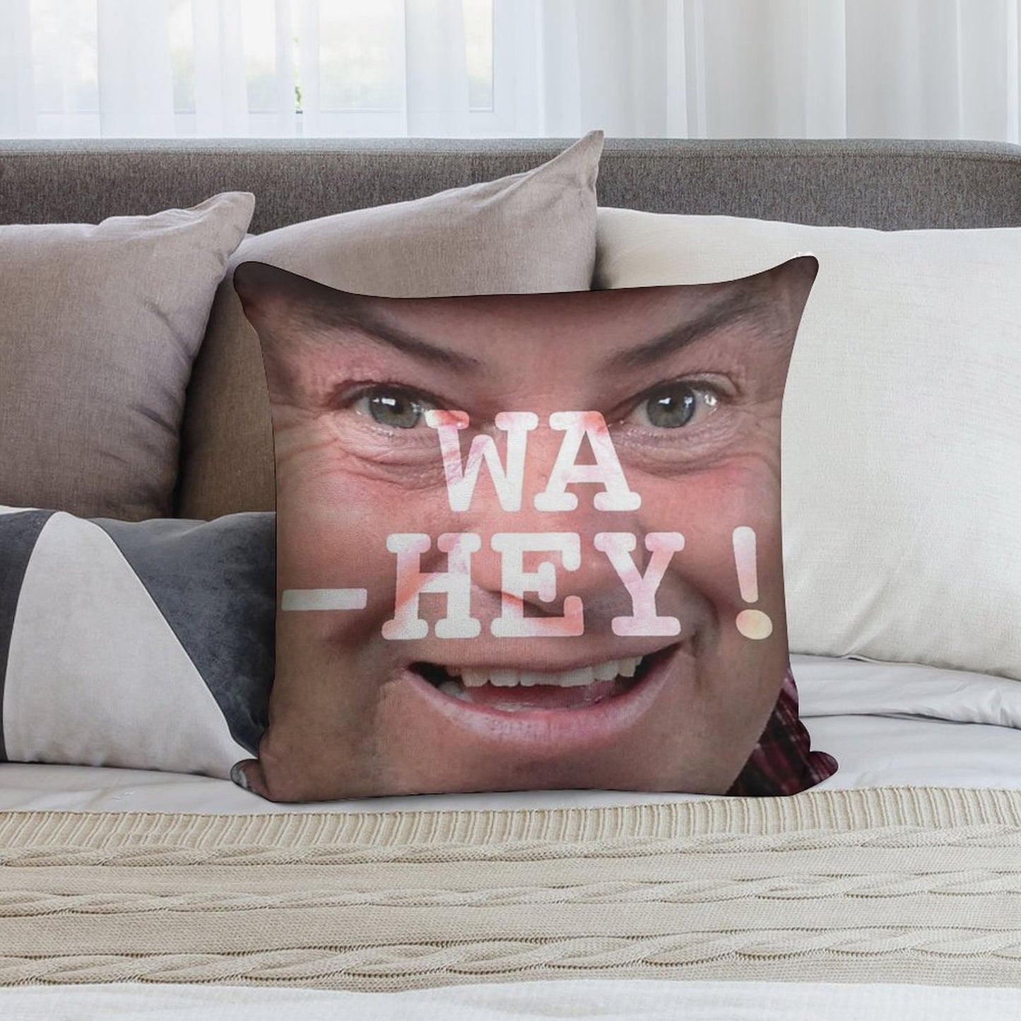 Wa-Hey! Wheeler Dealers Mike Brewer Tee Soft Durable Construction Throw Pillow