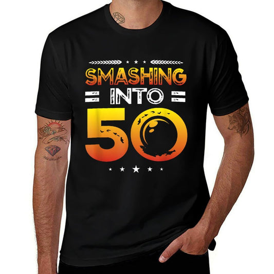 Smashing Into 50 Years Table Tennis Lover 50th Birthday  Easy-care T-Shirt