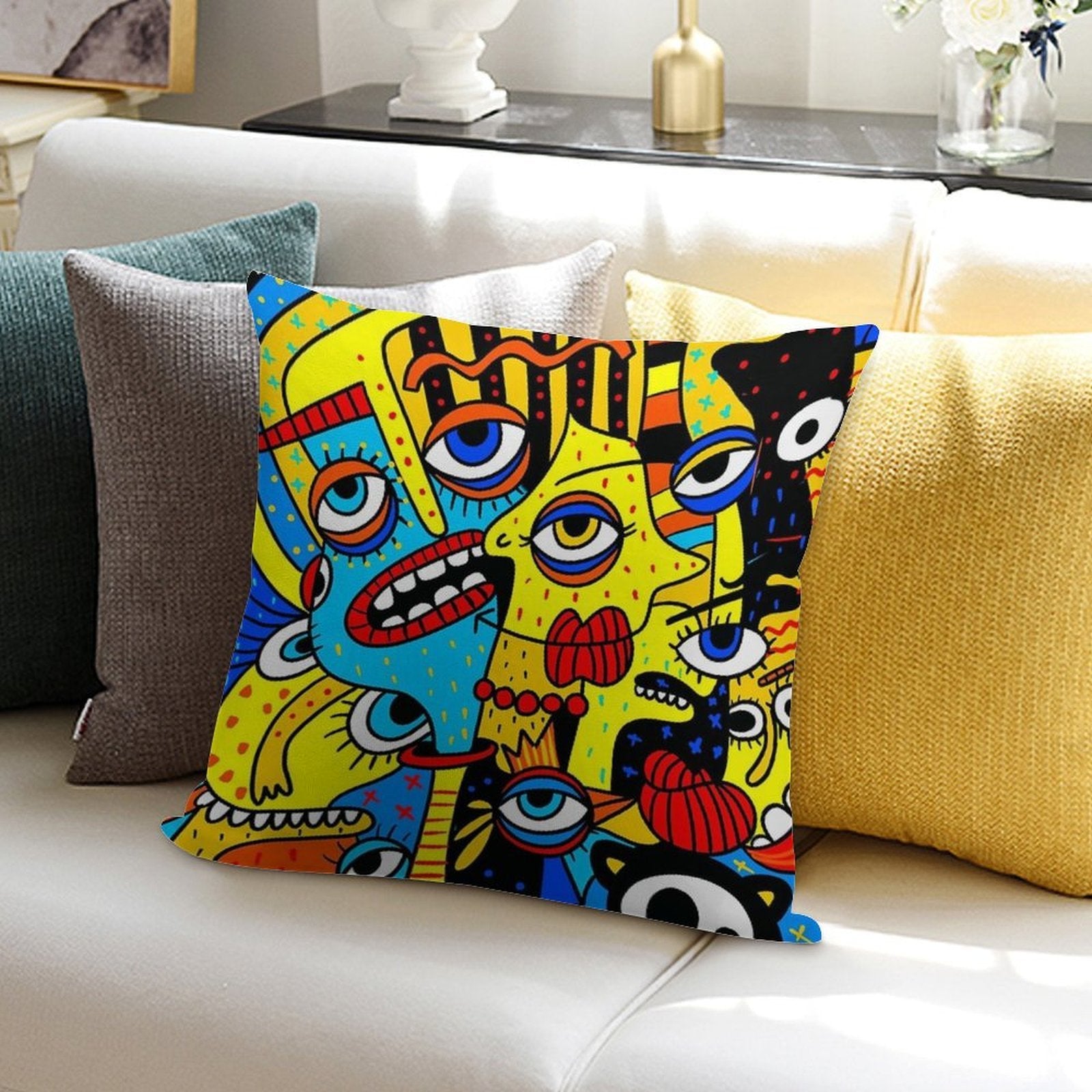 Social Distancing Soft Hidden Zipper Throw Pillow