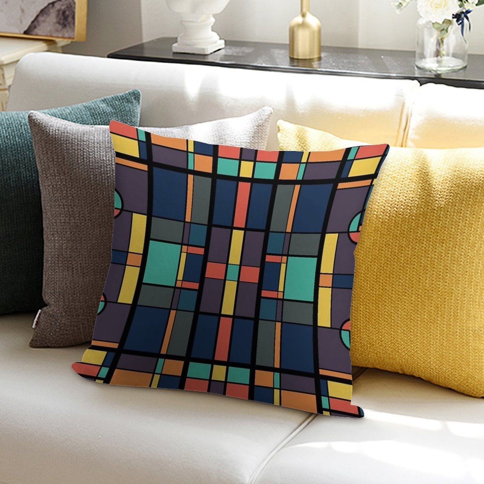 80's Prairie Soft Reinforced Edging Throw Pillow