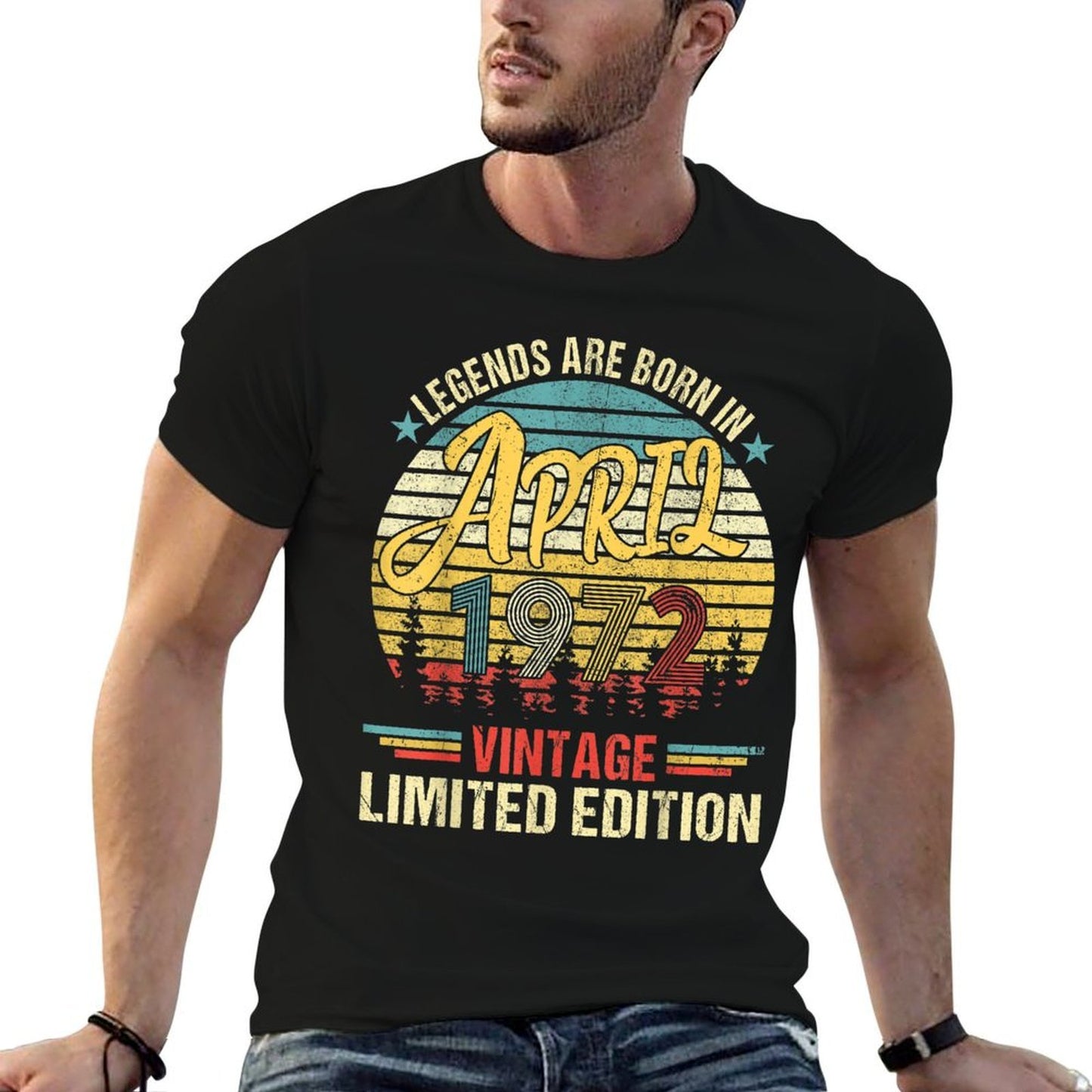 Vintage Born In April 1972 50th Birthday  Affordable Price T-Shirt