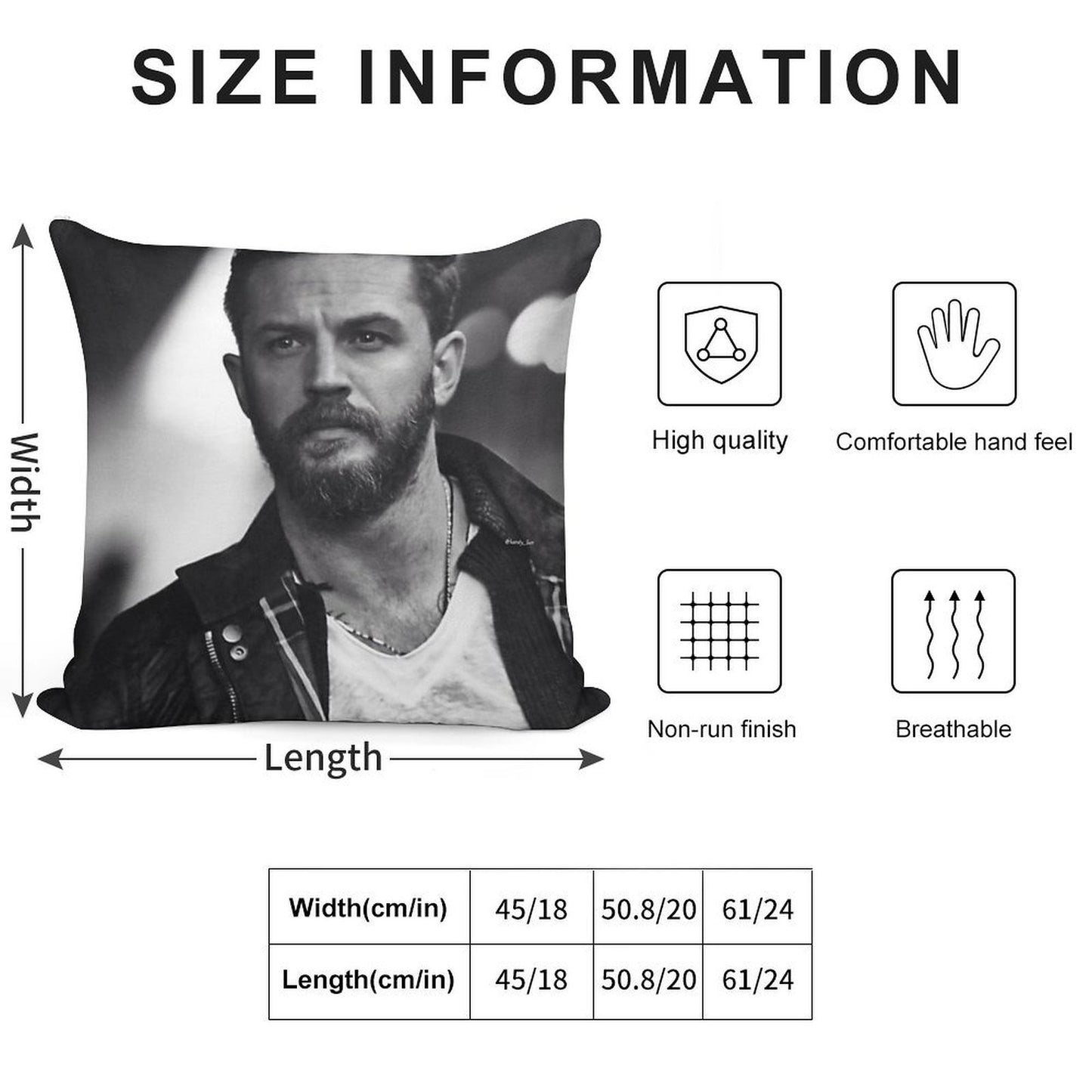 Tom Hardy Soft Multiple Sizes Throw Pillow