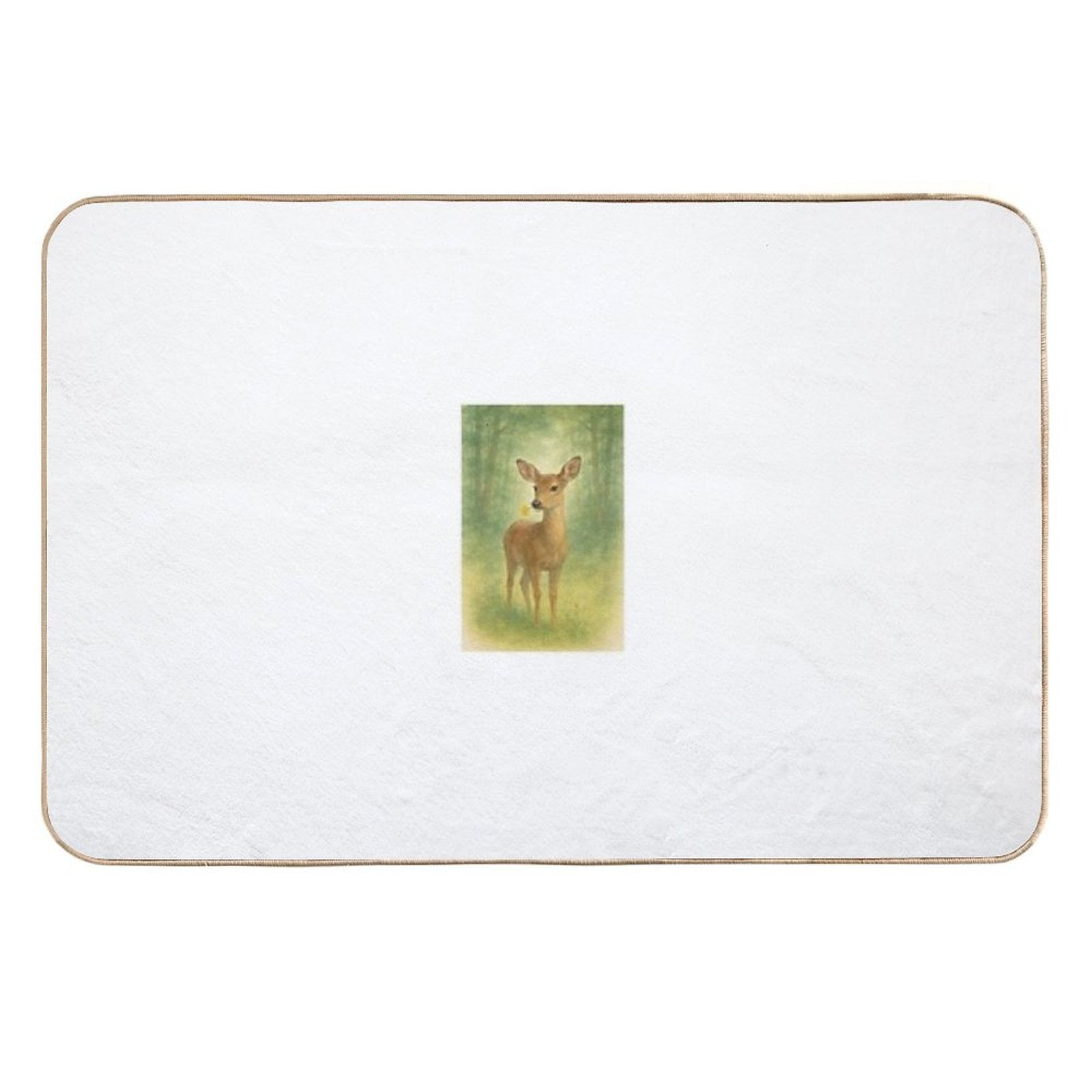 A Deer in The Forest with A Buttercup  Absorbent Bath Mat