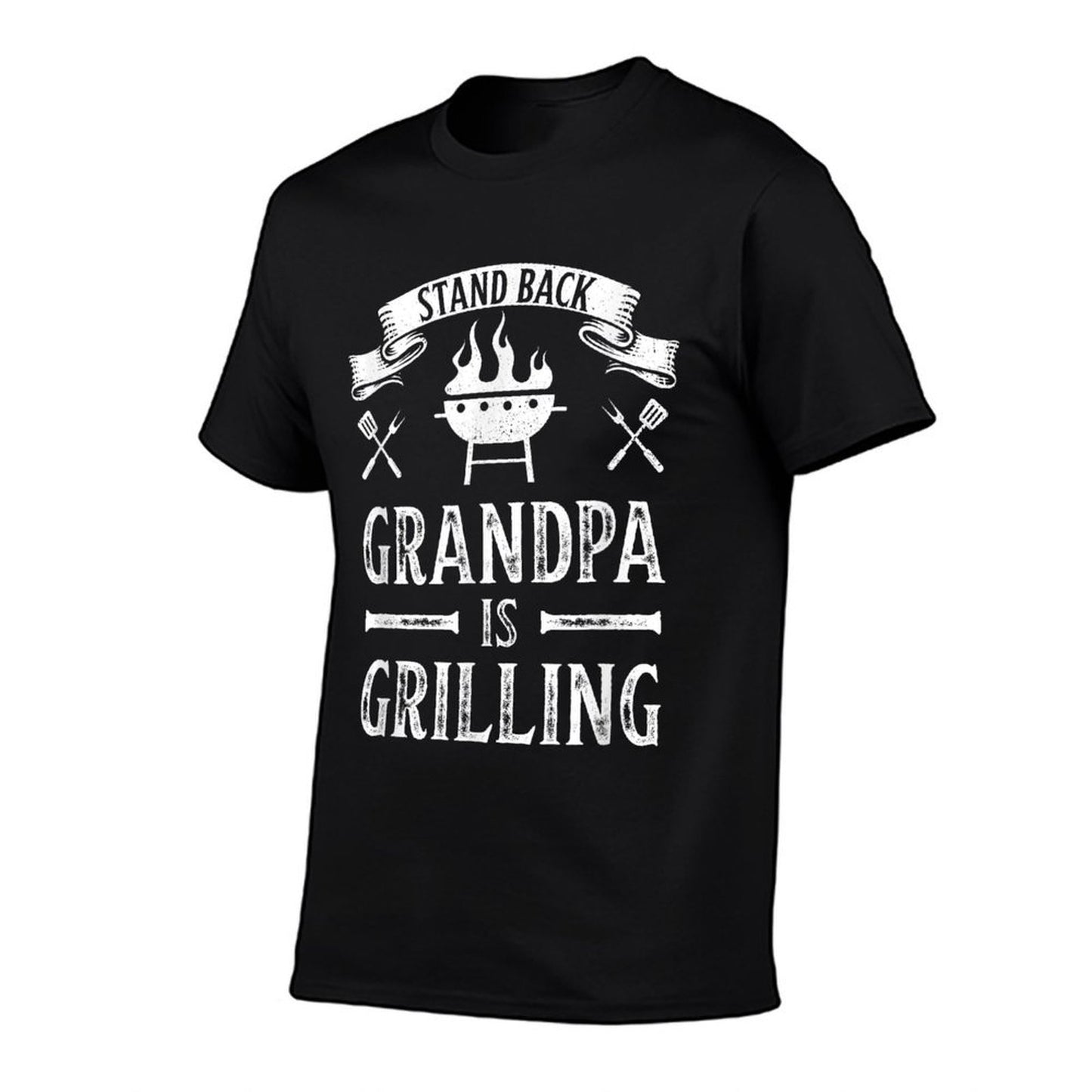 Stand Back Grandpa Is Grilling BBQ Barbecue Fathers Day Gift Fade-proof Color T-Shirt