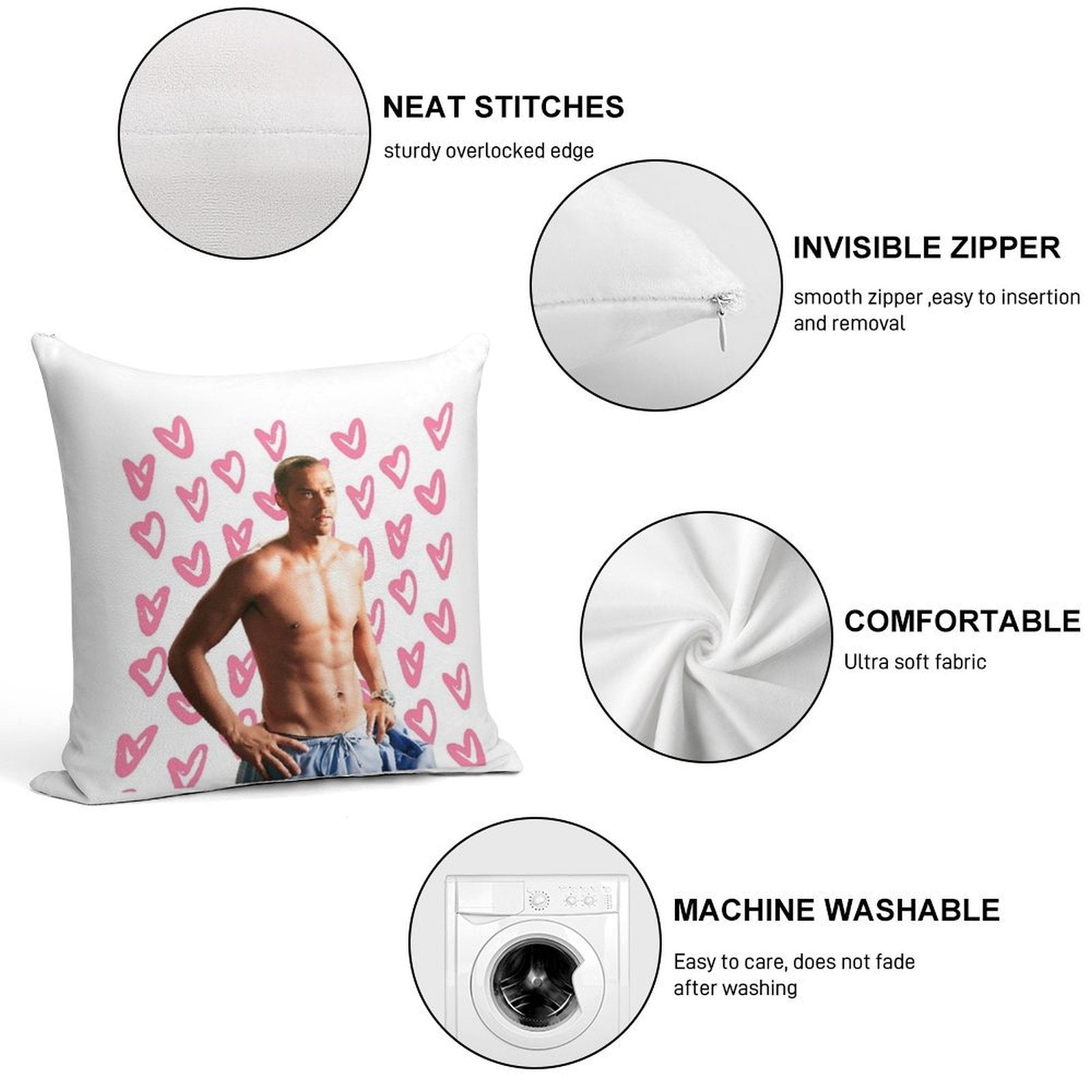 Avery (Jesse Williams) Soft Gift Ready Throw Pillow