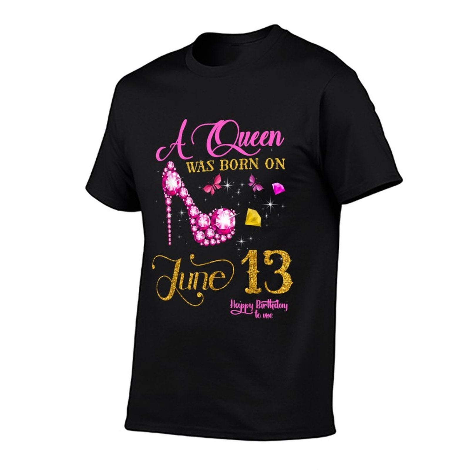 A Queen Was Born on June 13, 13th June Birthday  Oversized Silhouette T-Shirt