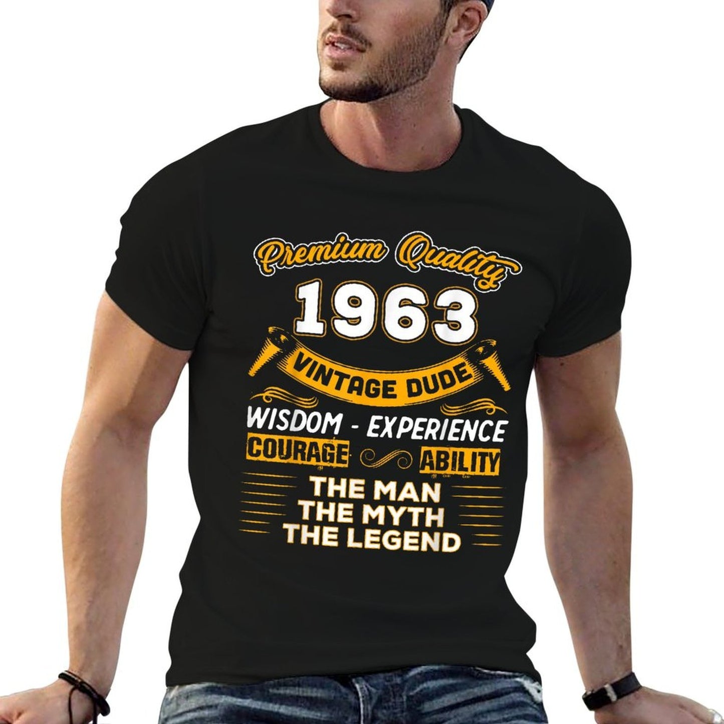 The Man Myth Legend 1963 60th Birthday Gift For 60 Years Old Slim-fit Cut T-Shirt