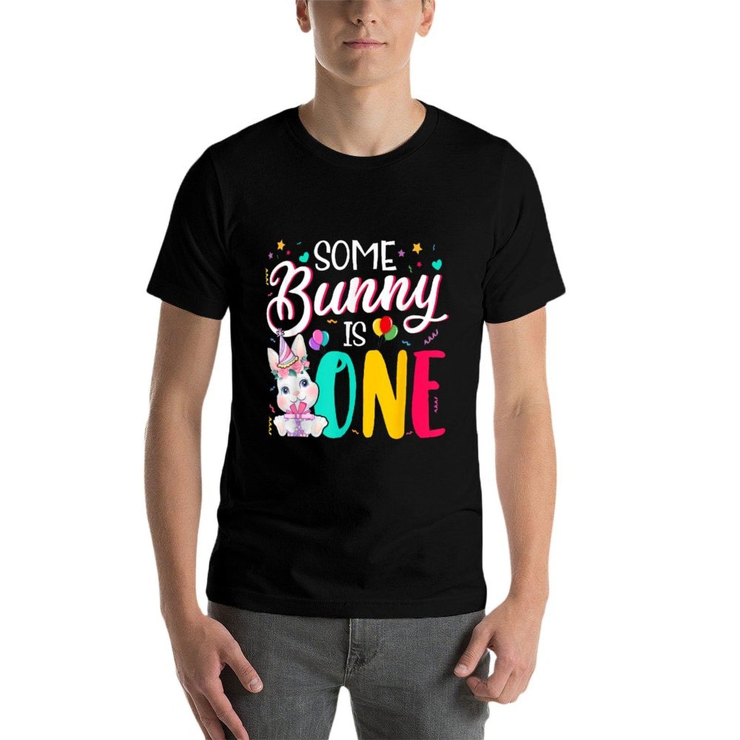 Some Bunny Is One Happy 1st Birthday 1 Year Old Bunny Lover Wrinkle-resistant T-Shirt