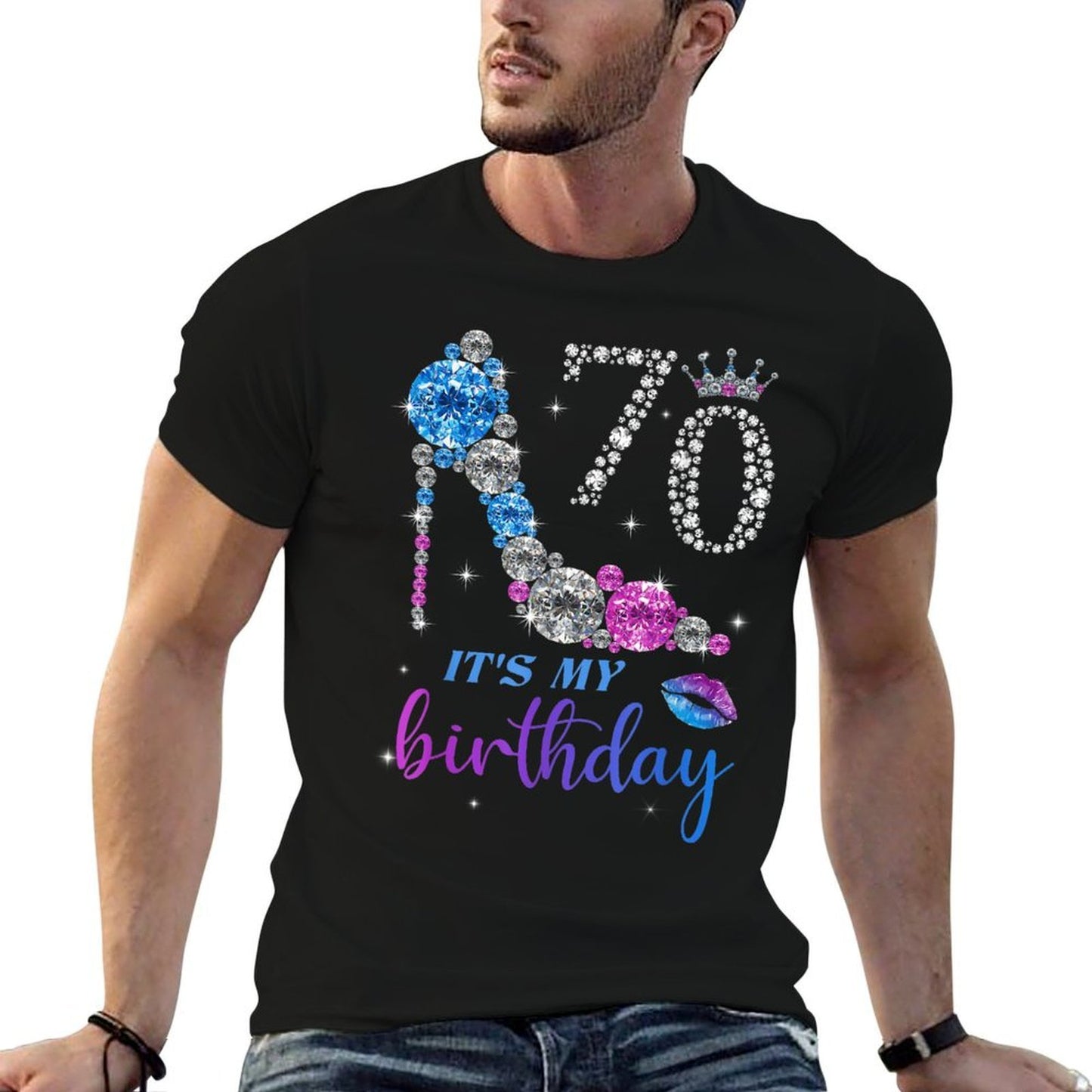 Women It's My 70th Purple Shoe Crown Happy 70th Birthday Lightweight T-Shirt