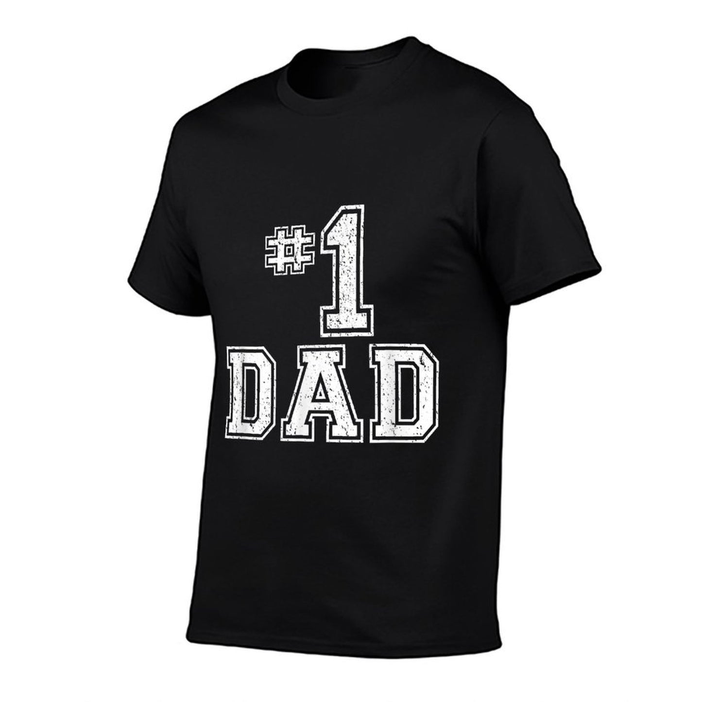 #1 Dad Number One Fathers Day Vintage Style Heathered Texture T-Shirt