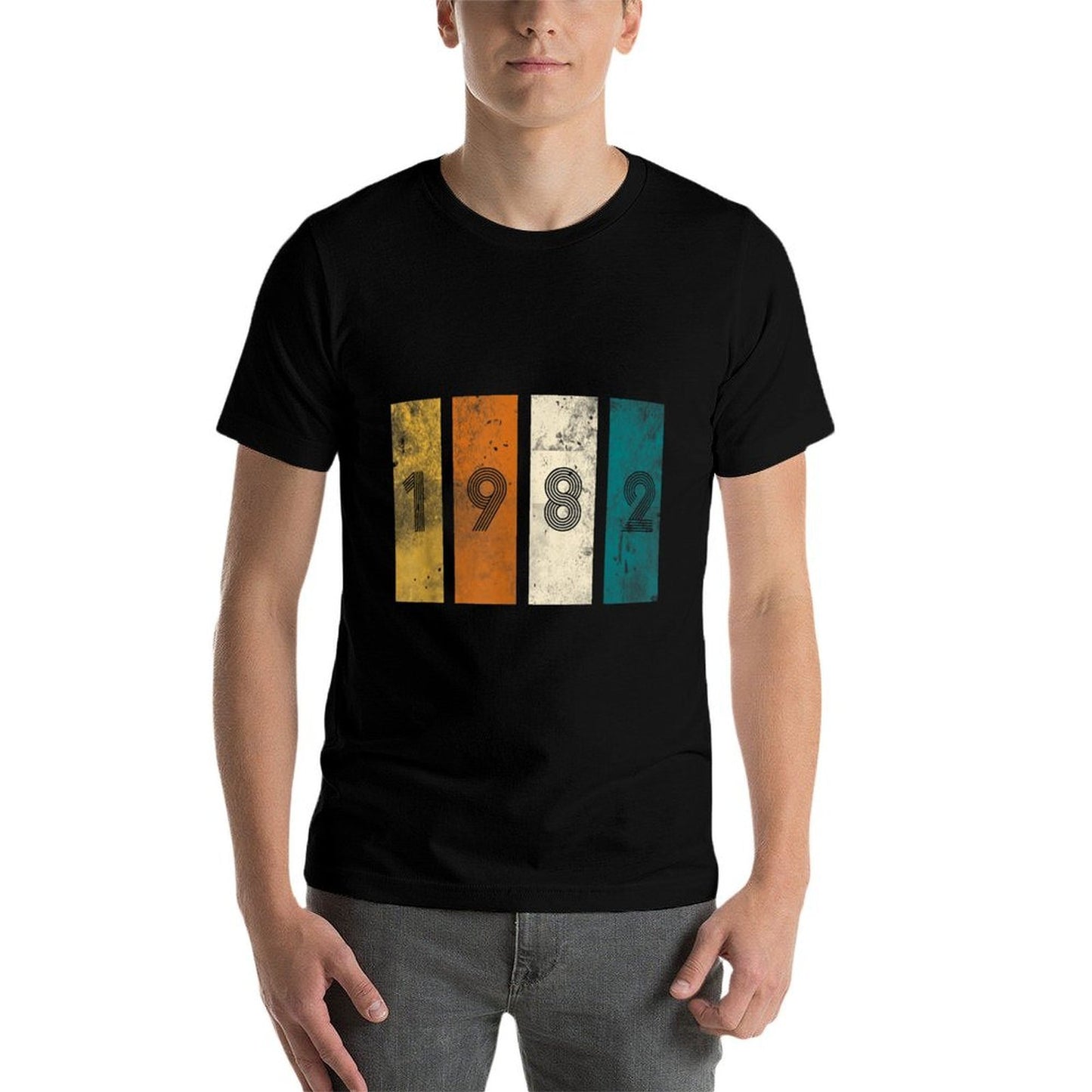 Vintage Retro 1982 40th Birthday Rolled Sleeves T-Shirt
