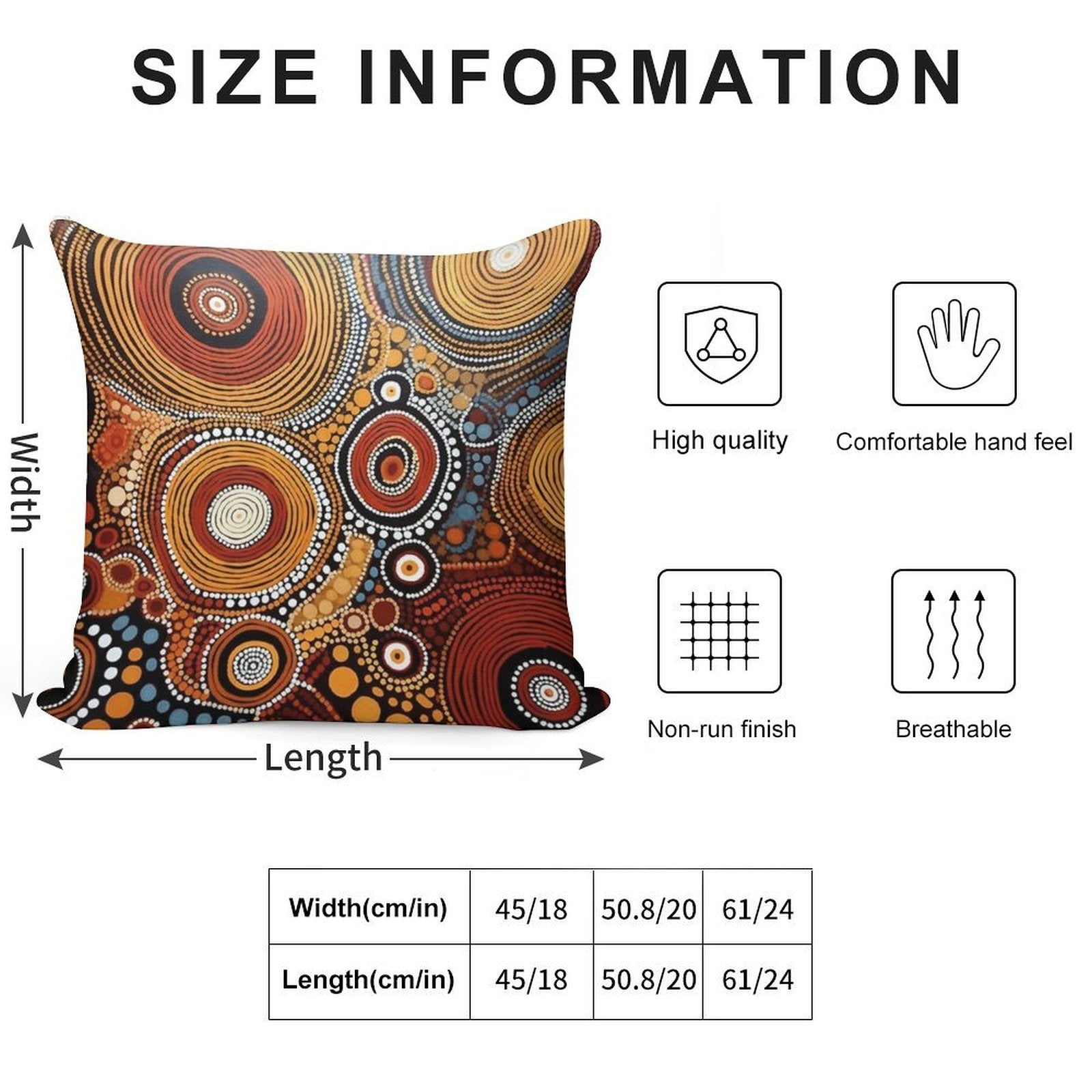 Aboriginal Art Print Soft Home Decor Throw Pillow