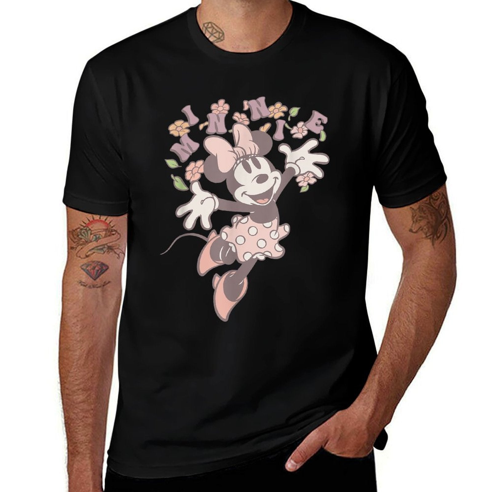 Disney Minnie Mouse Classic Minnie With Flowers  Graphic-printed T-Shirt