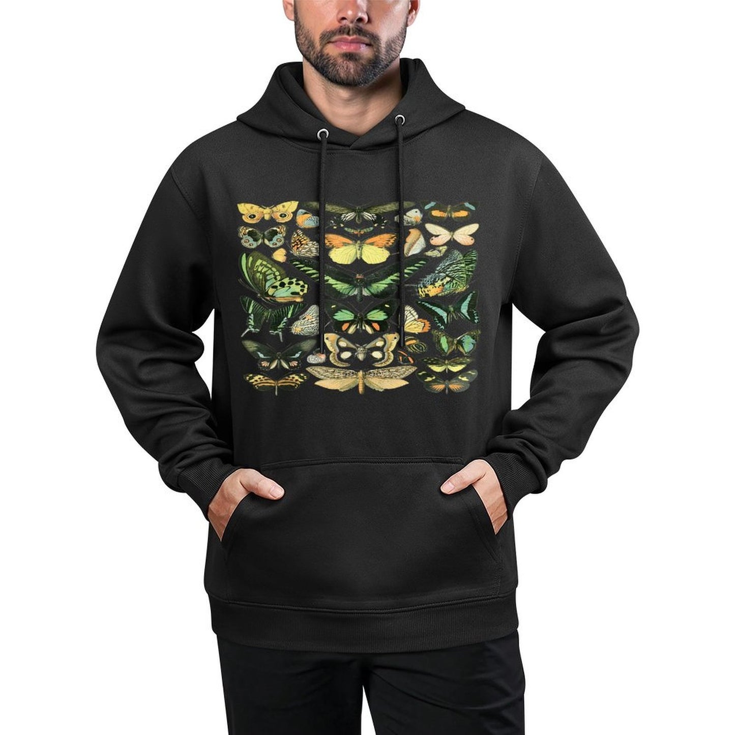 Vintage Inspired Butterfly Chart Relaxed Fit Hoodie