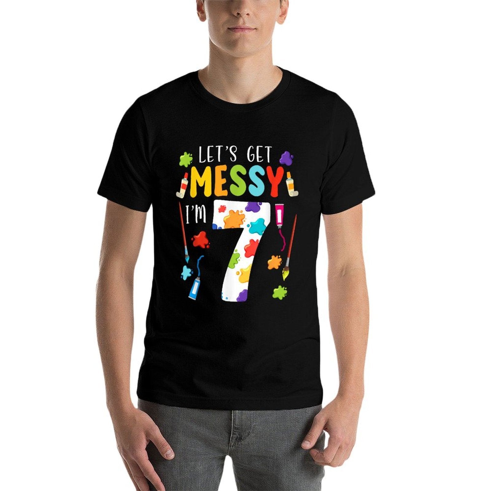 Art Painting 7th Birthday Artist 7 Years Old Party Theme  Stretchy T-Shirt
