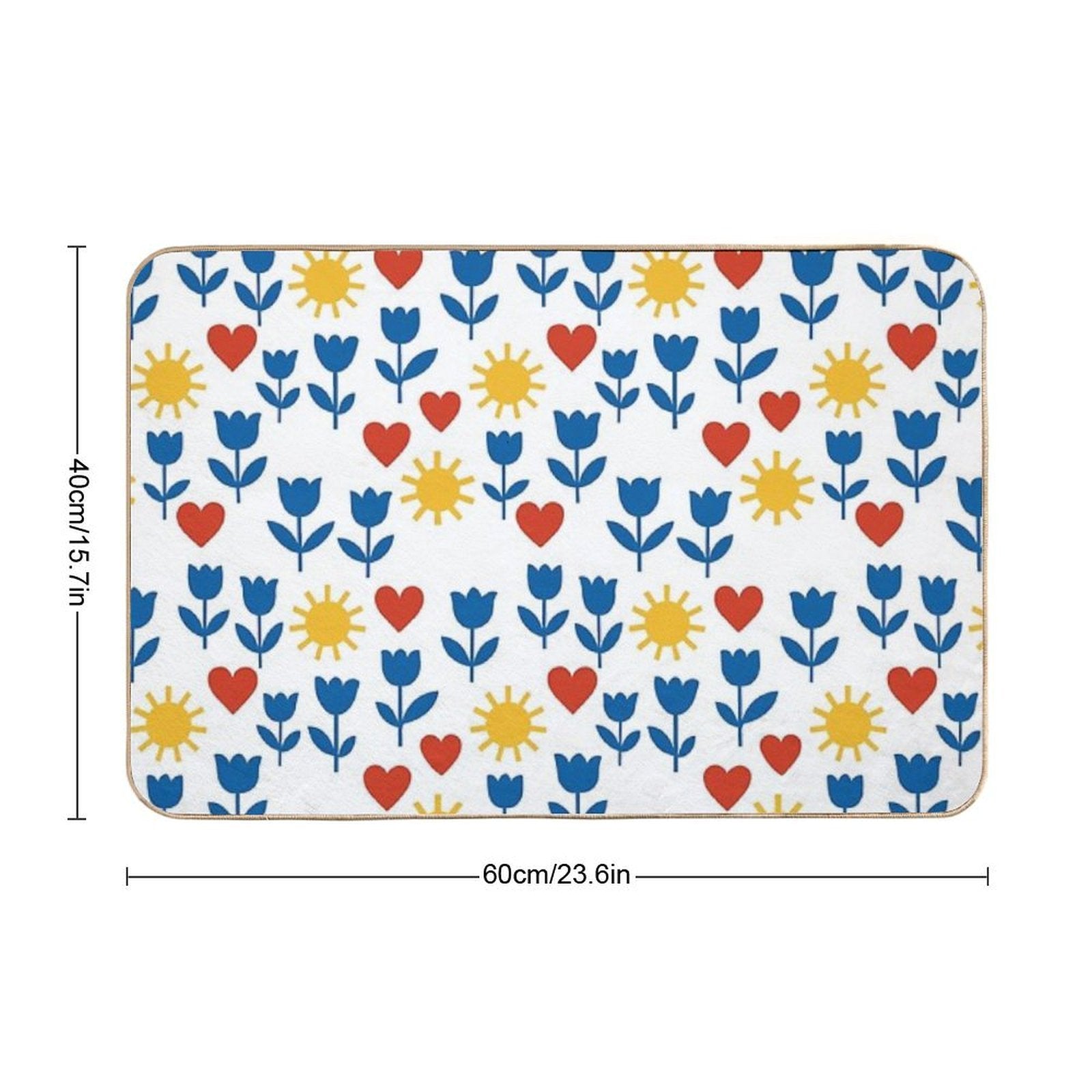 Sunshine & Love - Floral Pattern  Eco-Friendly Bath Mat
