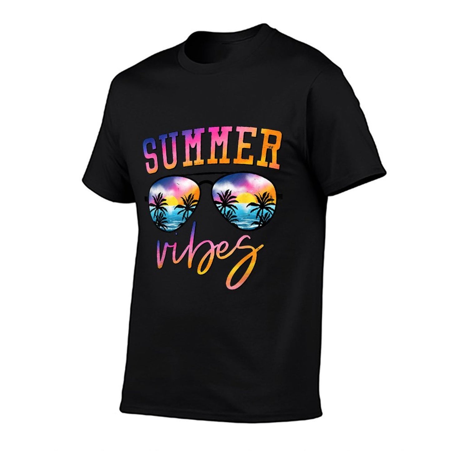 Summer Vibes Sunglasses With Palm Tree Funny Beach Life Soft T-Shirt