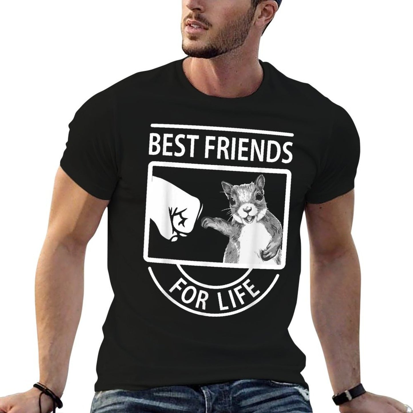 Squirrel Best Friend For Life Heathered Texture T-Shirt