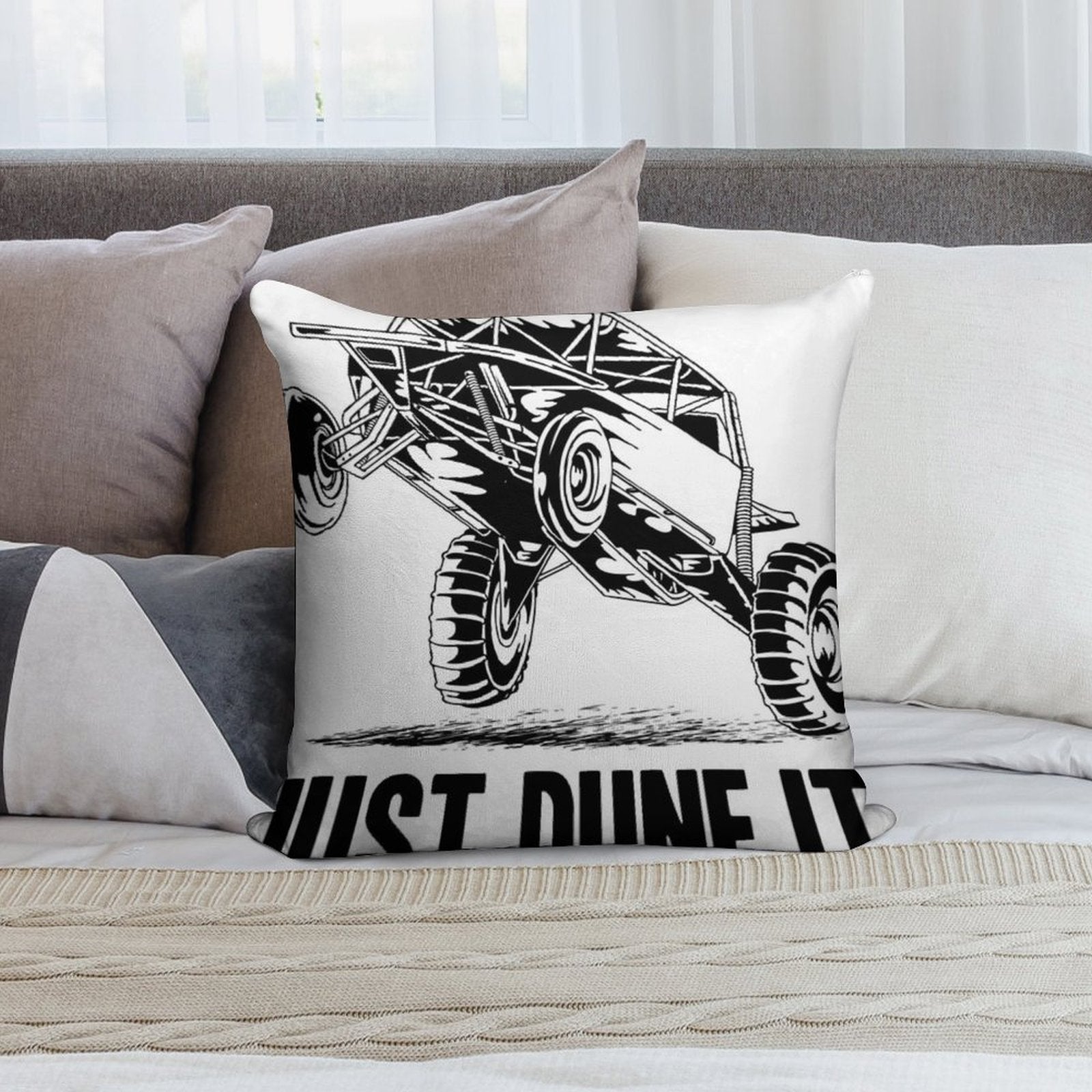 Dune Buggy Just Dune It Soft Shrink-Resistant Throw Pillow