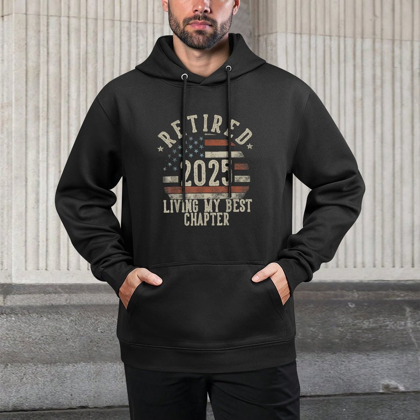 Retired 2025 Living My Best Chapter Retirement Gifts Men Pilling-Resistant Hoodie