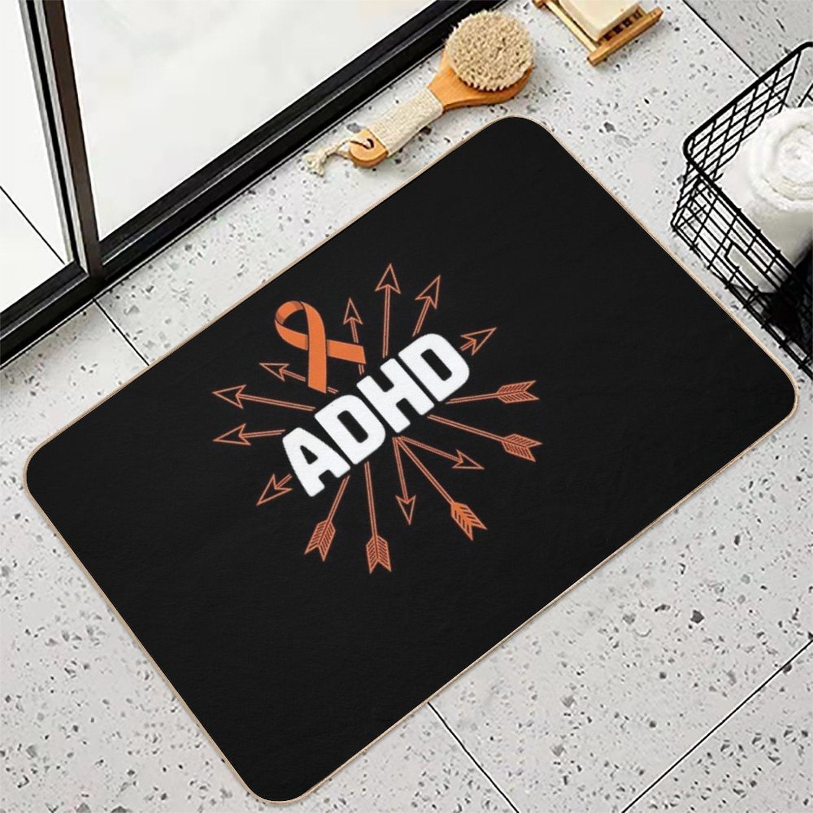 ADHD Awareness Illness Attention Deficit Warrior Survivor  Stain-Proof Bath Mat