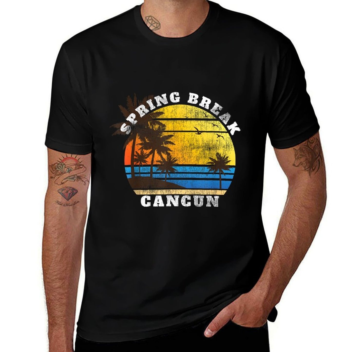 Spring Break Cancun Beach Matching Group Party Graphic-printed T-Shirt