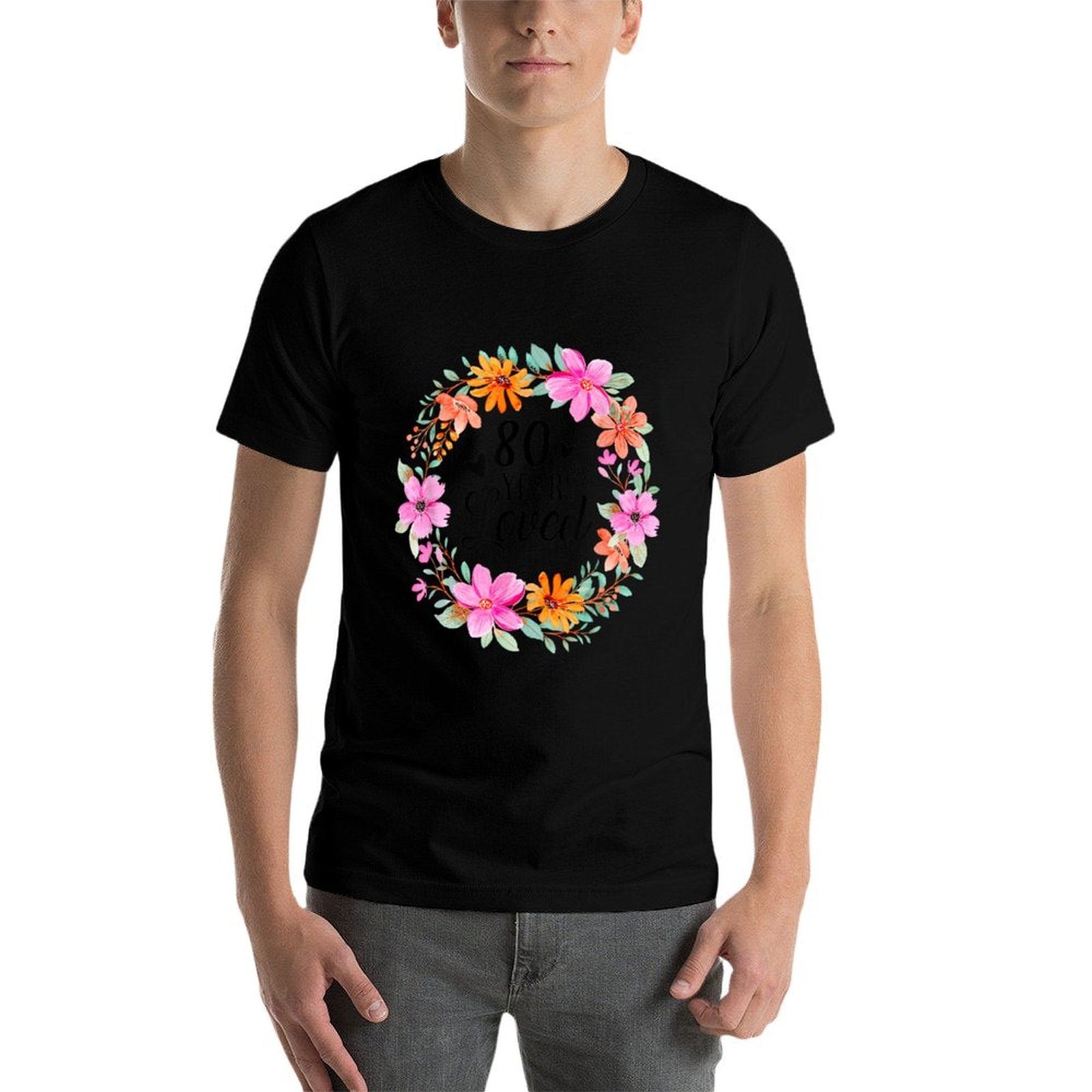 80 Years Loved Funny Mom Dad Grandpa Grandma 80th Birthday  Stretchy T-Shirt