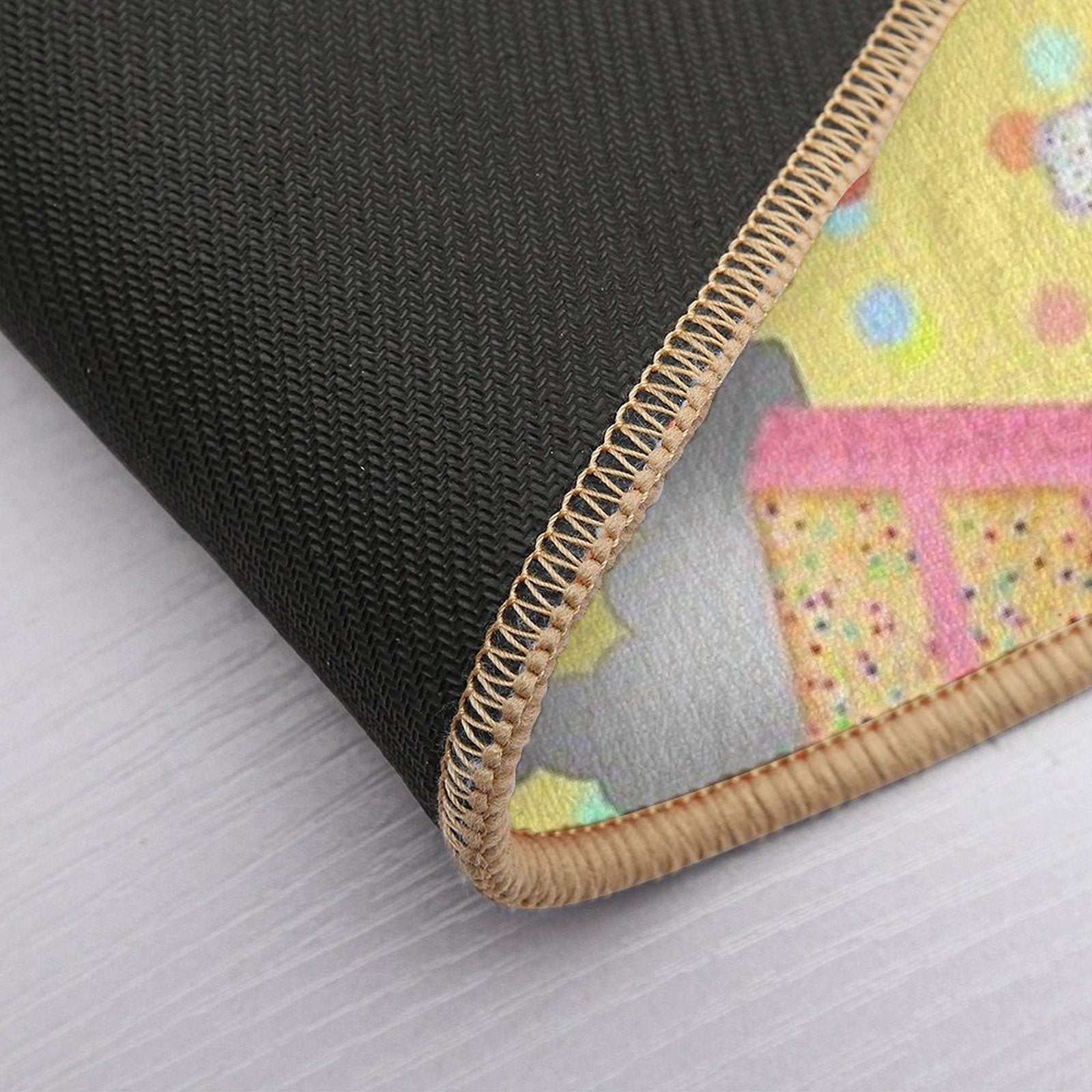 Frosted Animal Cookie Crackers Confetti Birthday Cake Sprinkles Yellow  Rapid-Drying Bath Mat