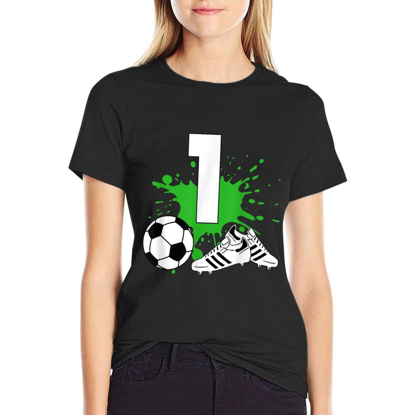 1 Year Old Birthday Boy Soccer Football Player 1st B-Day Age Affordable Price T-Shirt