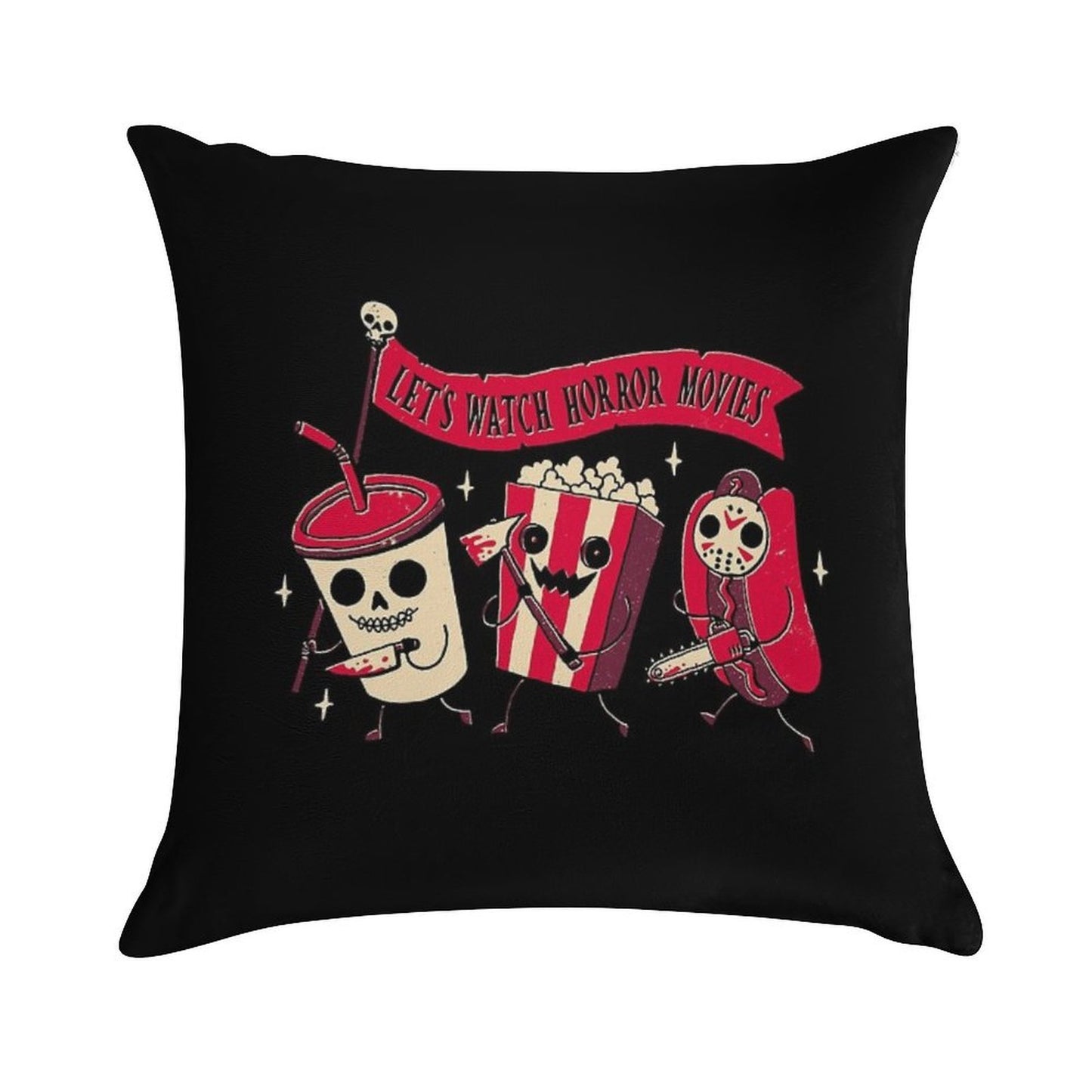 Midnight Movie Soft Washable Throw Pillow