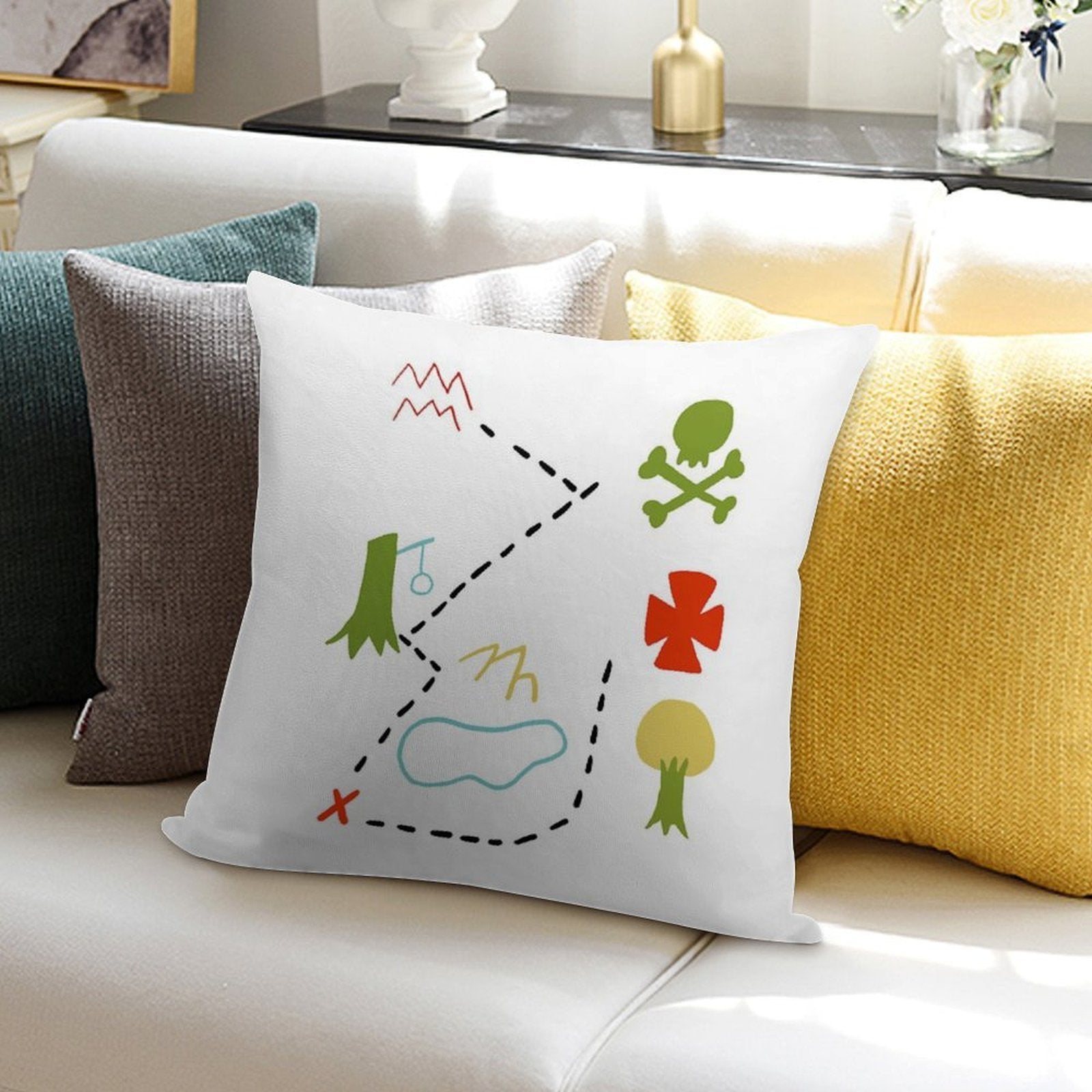 Peter Pan Map Soft Style Accent Throw Pillow