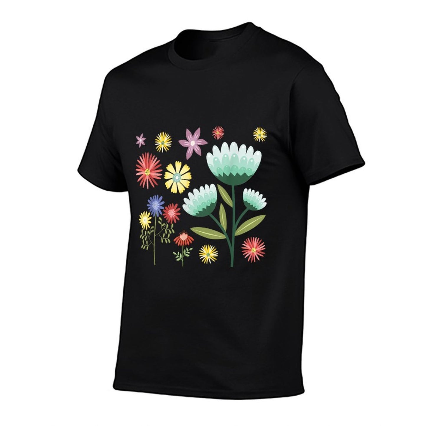 Vintage Inspired Botanical Flower Summer-ready Fabric T-Shirt