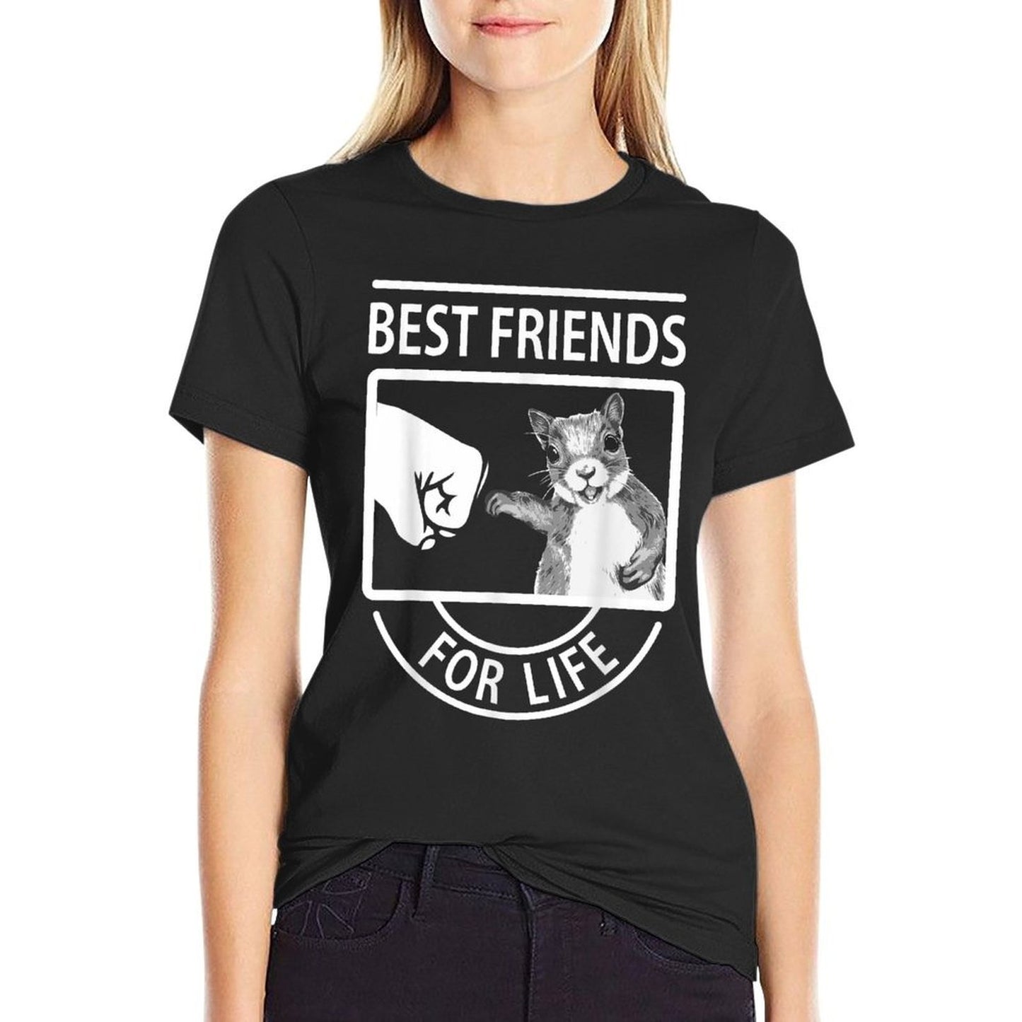 Squirrel Best Friend For Life Heathered Texture T-Shirt